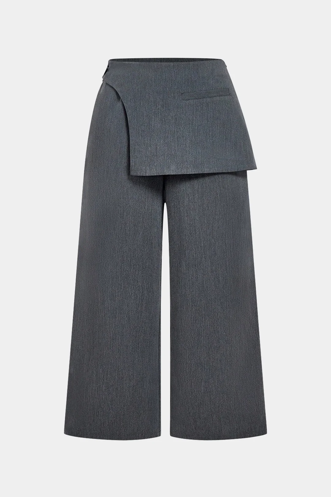 Plus Size Asymmetrical Wide Leg Pants - Weenar