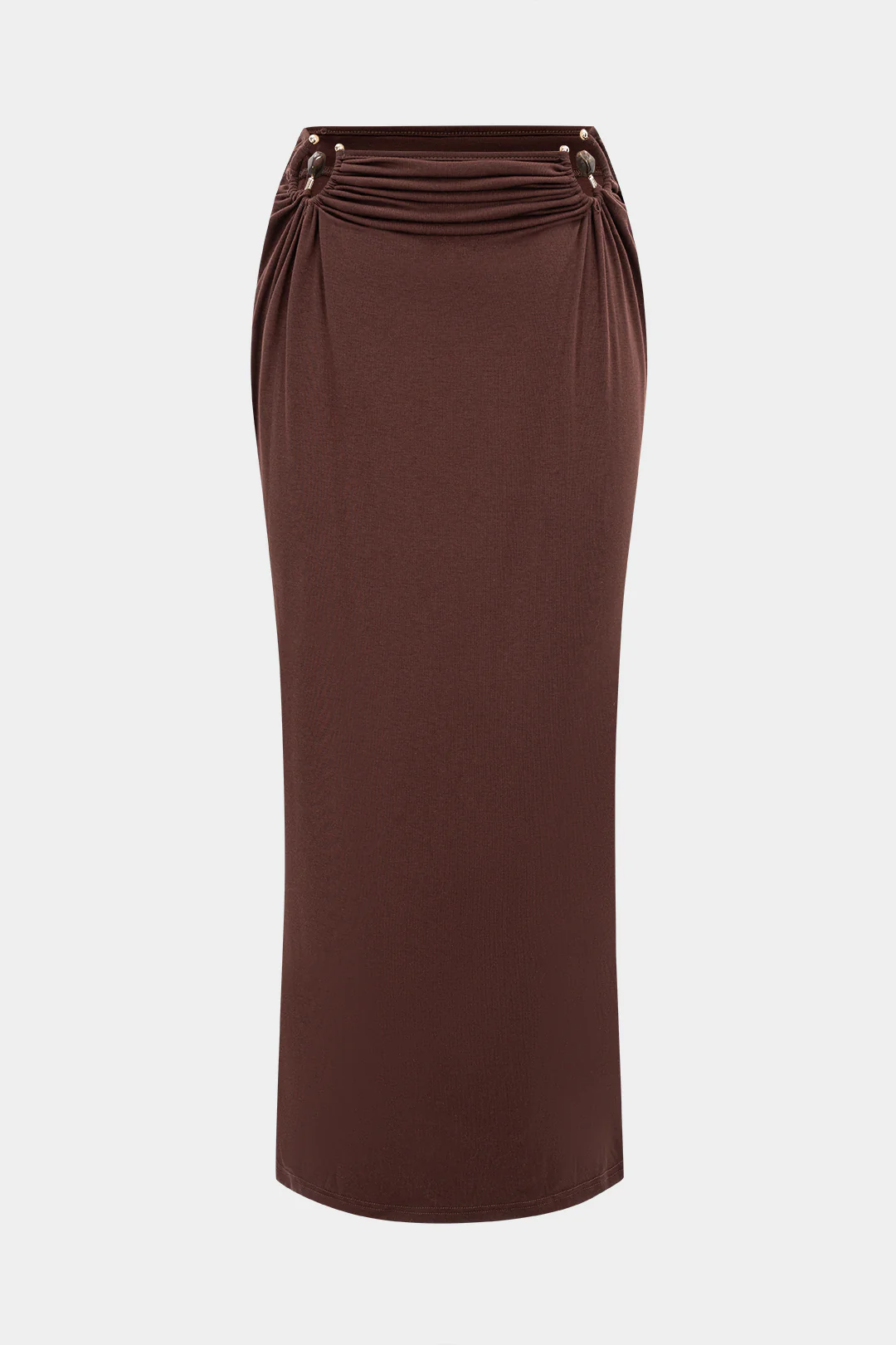 Metallic Decor Ruched Skirt - Weenar