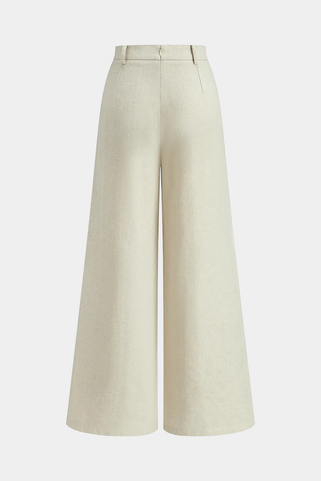 Linen High Waist Ruched Wide Leg Pants - Weenar