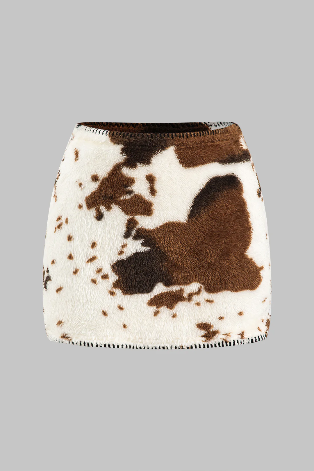 Abstract Print Stitching Detail Skirt - Weenar