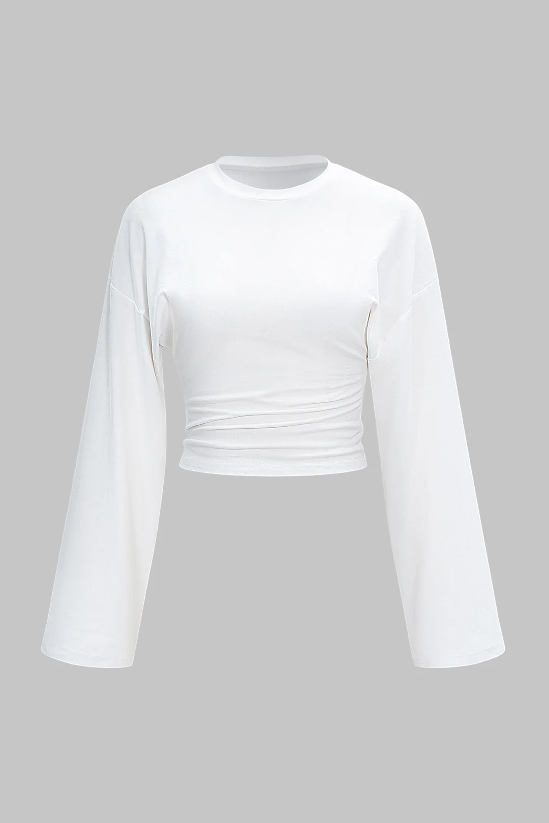 Round Neck Long-Sleeve Cropped Top - Weenar