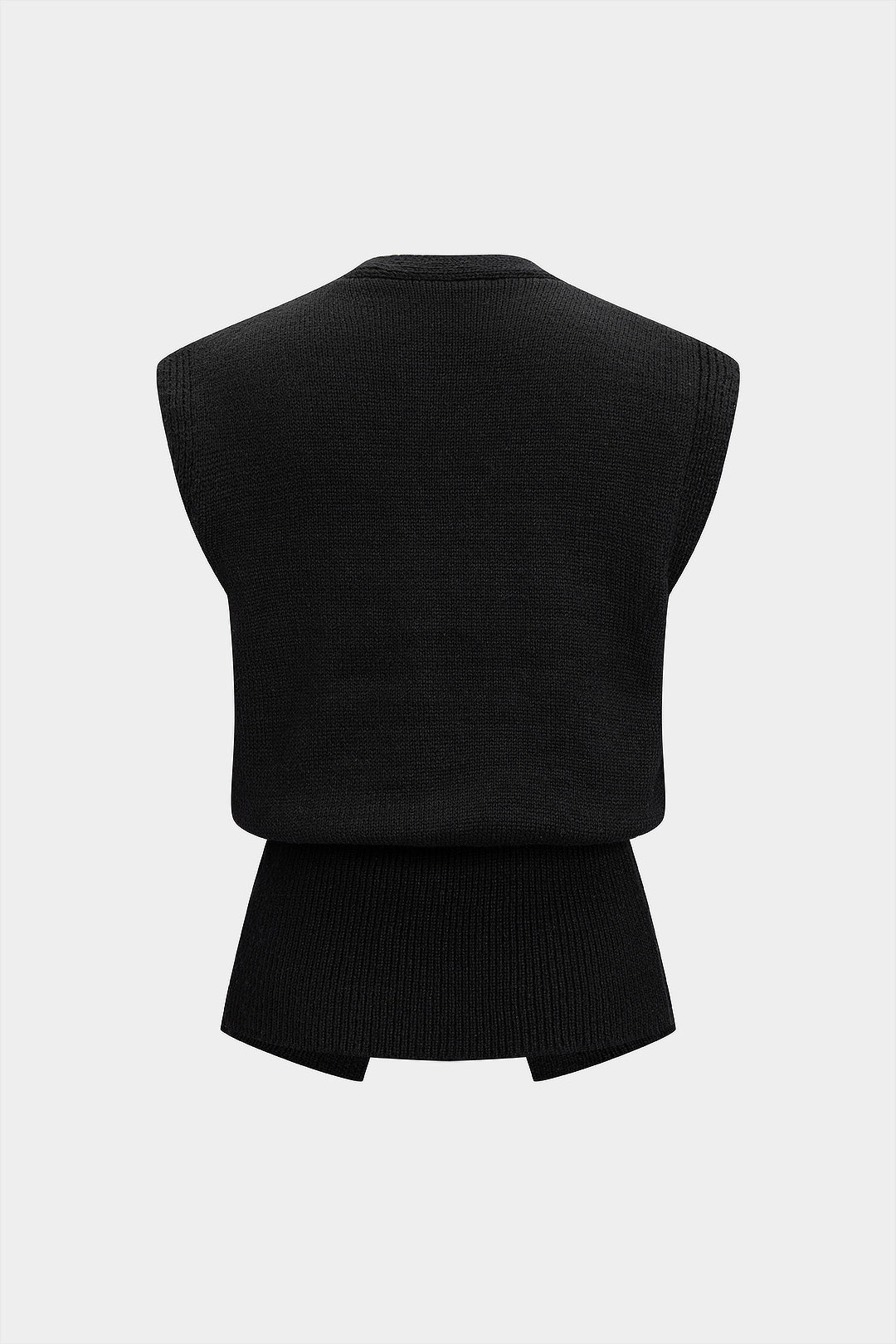 Knit Button V-Neck Vest - Weenar