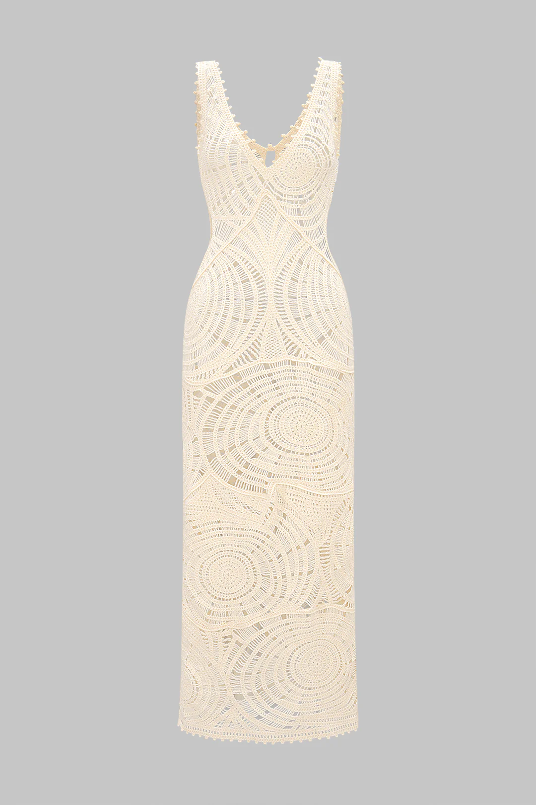 Knit Cut Out V-Neck Sleeveless Dress - Weenar