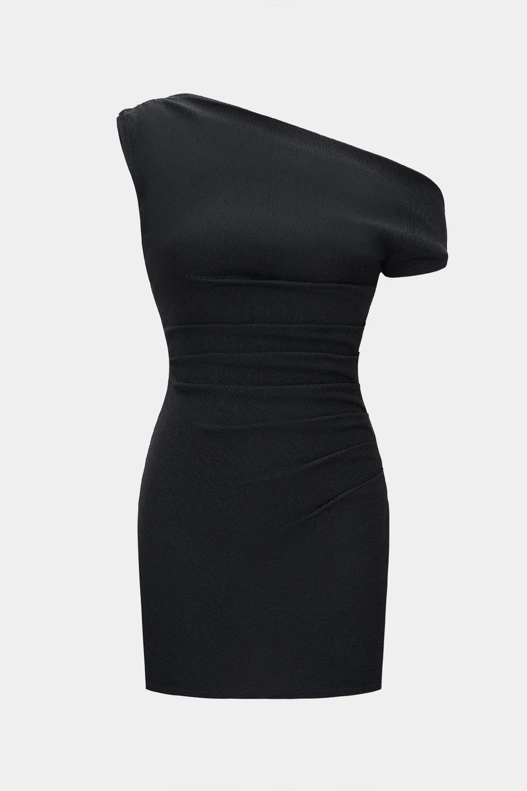 One Shoulder Pleated Sleeveless Dress - Weenar