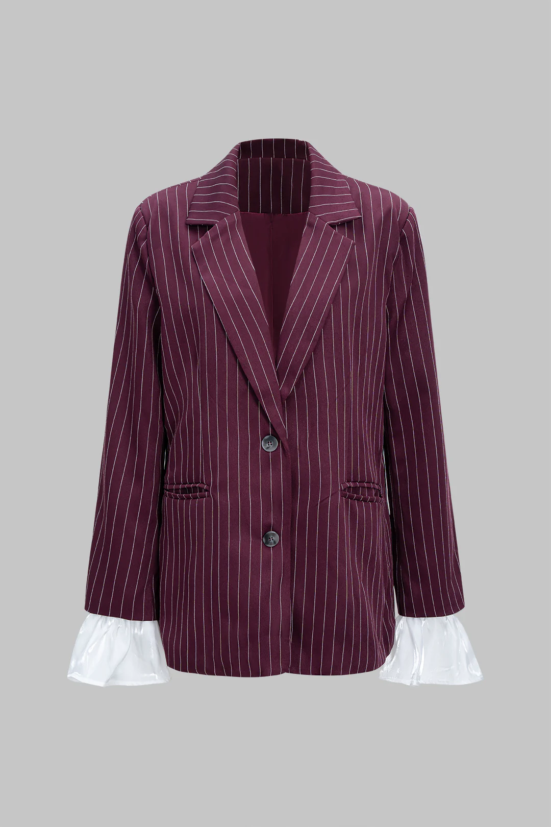Stripes Print Bell Sleeve Blazer - Weenar