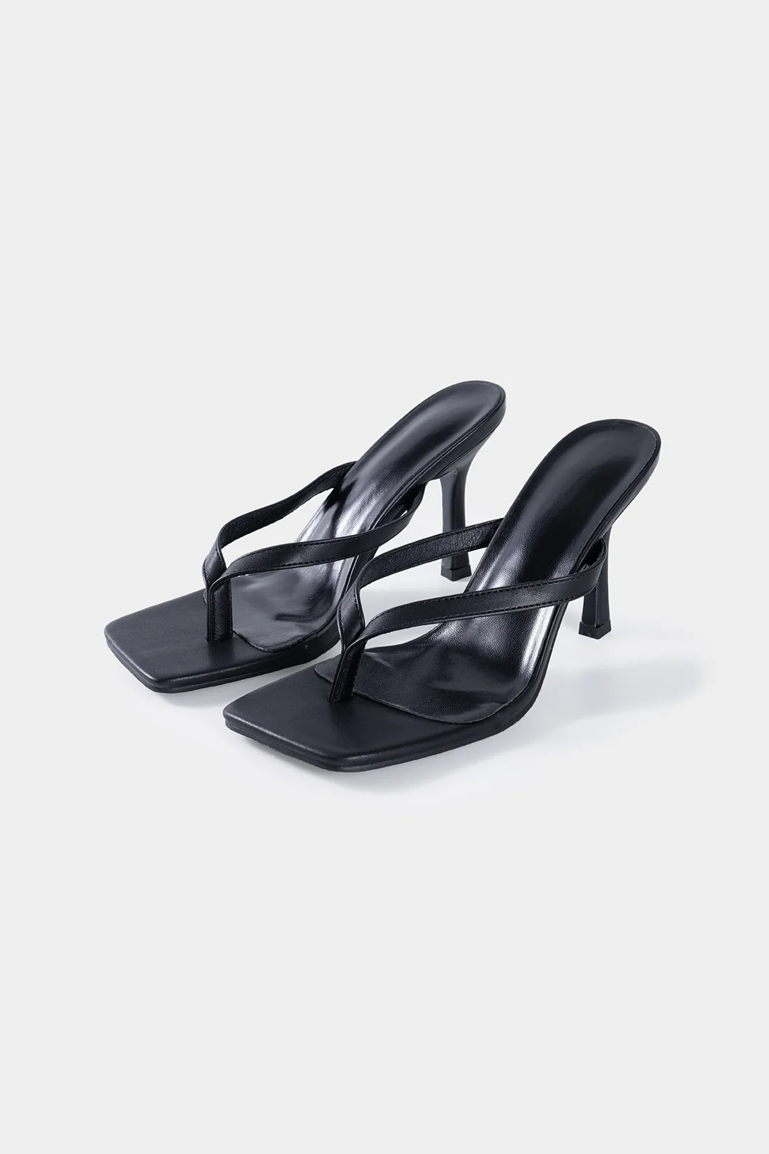 Square-Toe Crisscross Strap Heeled Sandals - Weenar