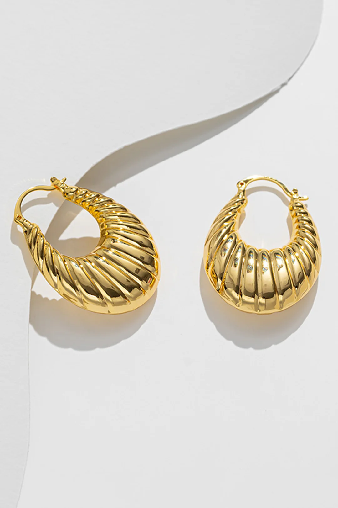 Alloy Hollow Moon-Shaped Earrings - Weenar