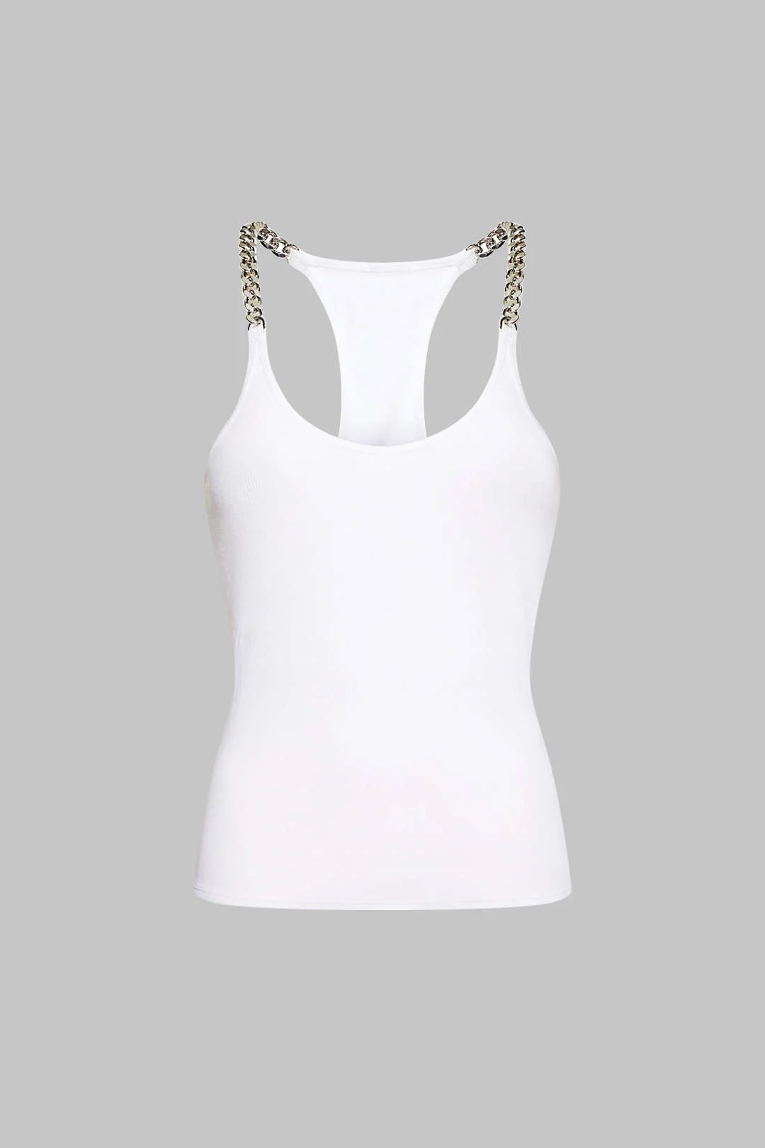 Chain Decor Sleeveless Tank Top - Weenar