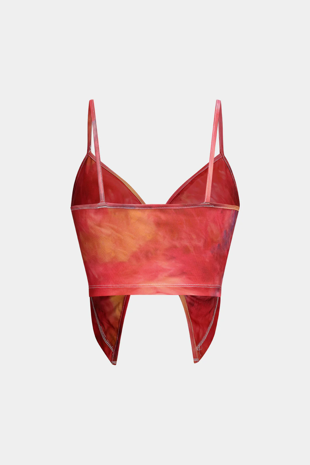 Tie Dye Print Irregular Twist Knot Cami Top - Weenar