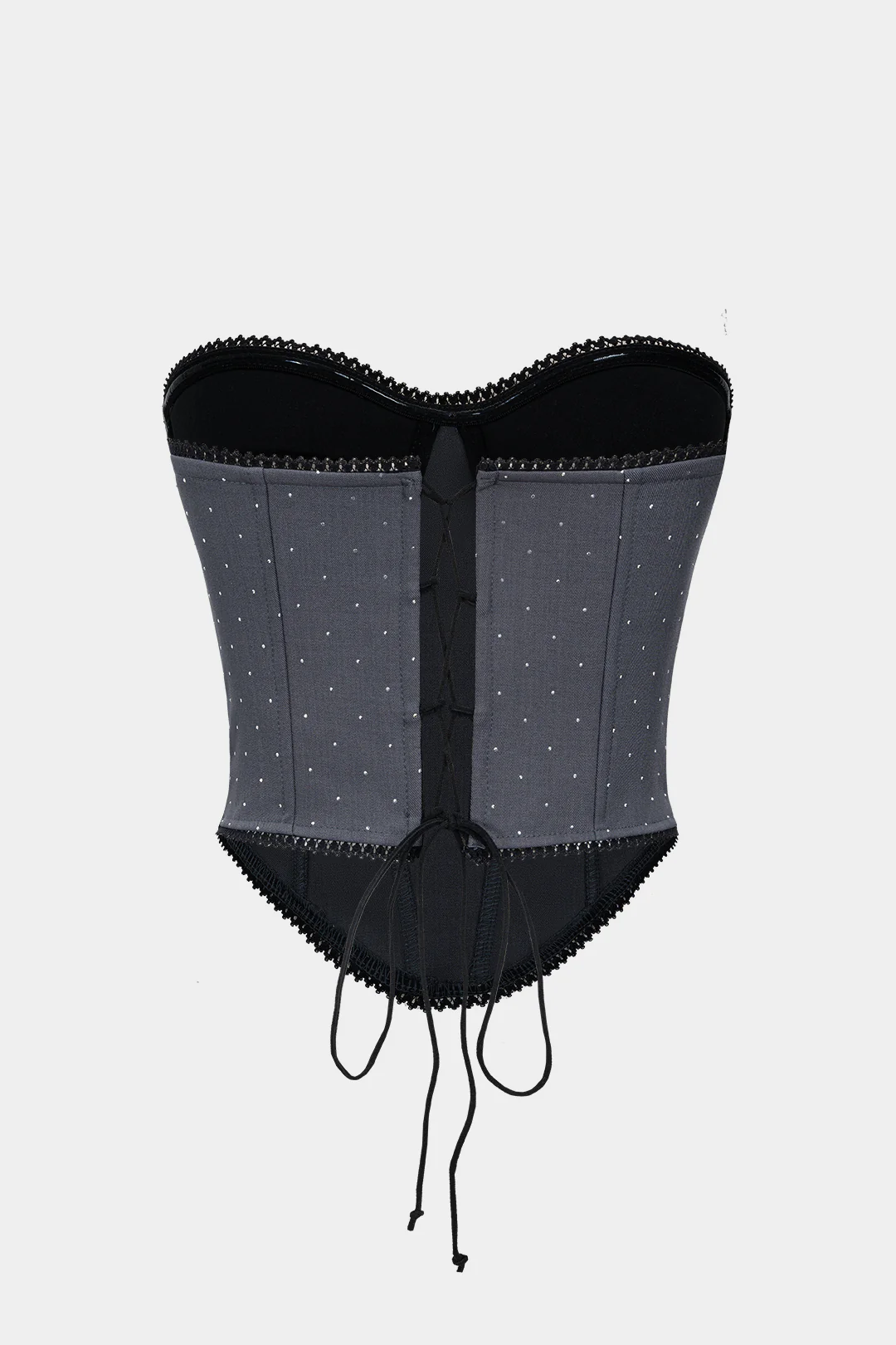 Rhinestone Decor Corset Tube Top - Weenar