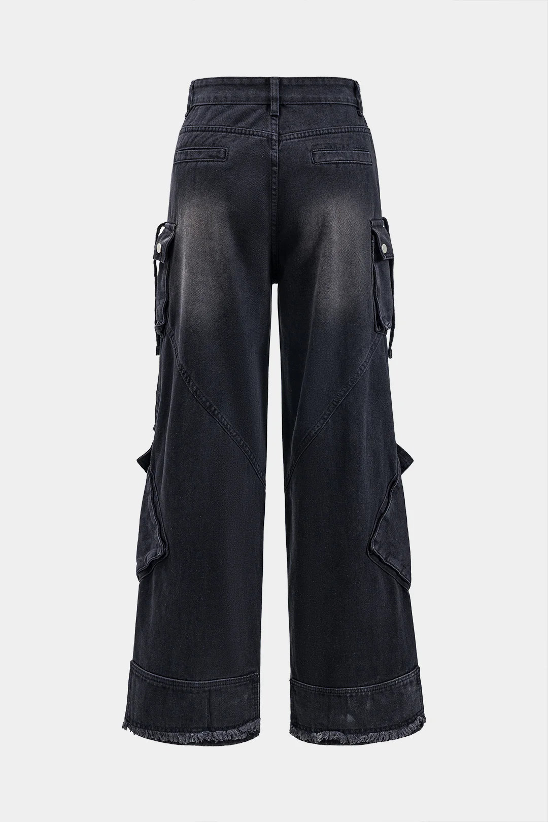 Denim Zipper Asymmetrical Multi-Pocket Jeans - Weenar