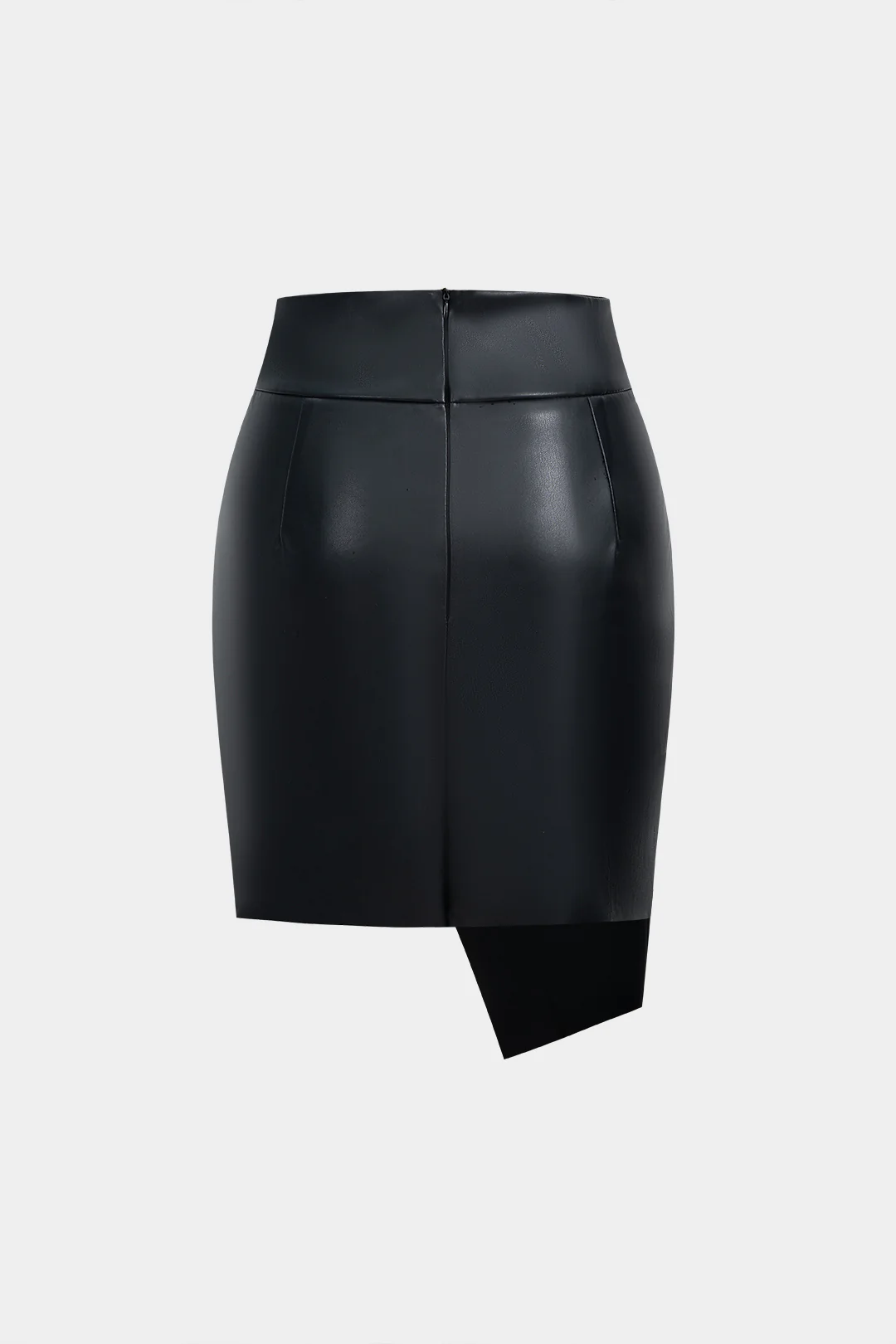 Faux Leather Zipper Skirt - Weenar