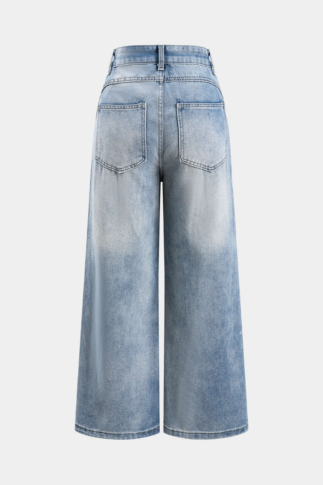 Denim Patchwork Straight Leg Jeans - Weenar