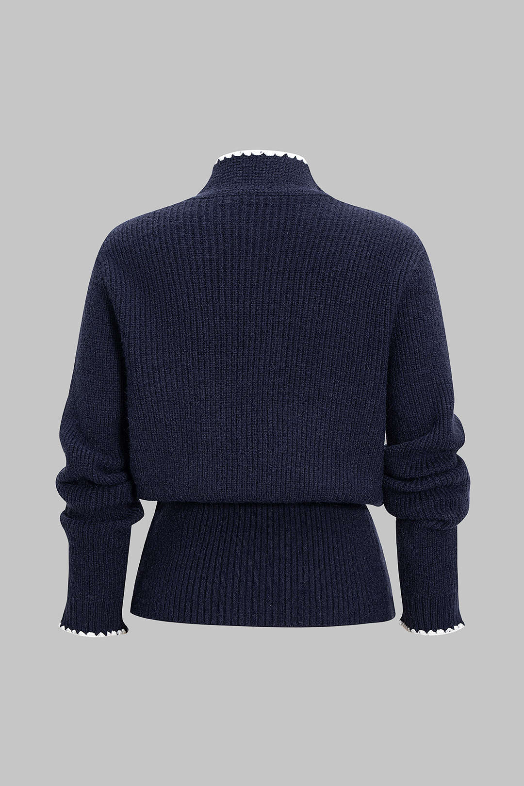 Plus Size Knit Button Knotted Cardigan - Weenar