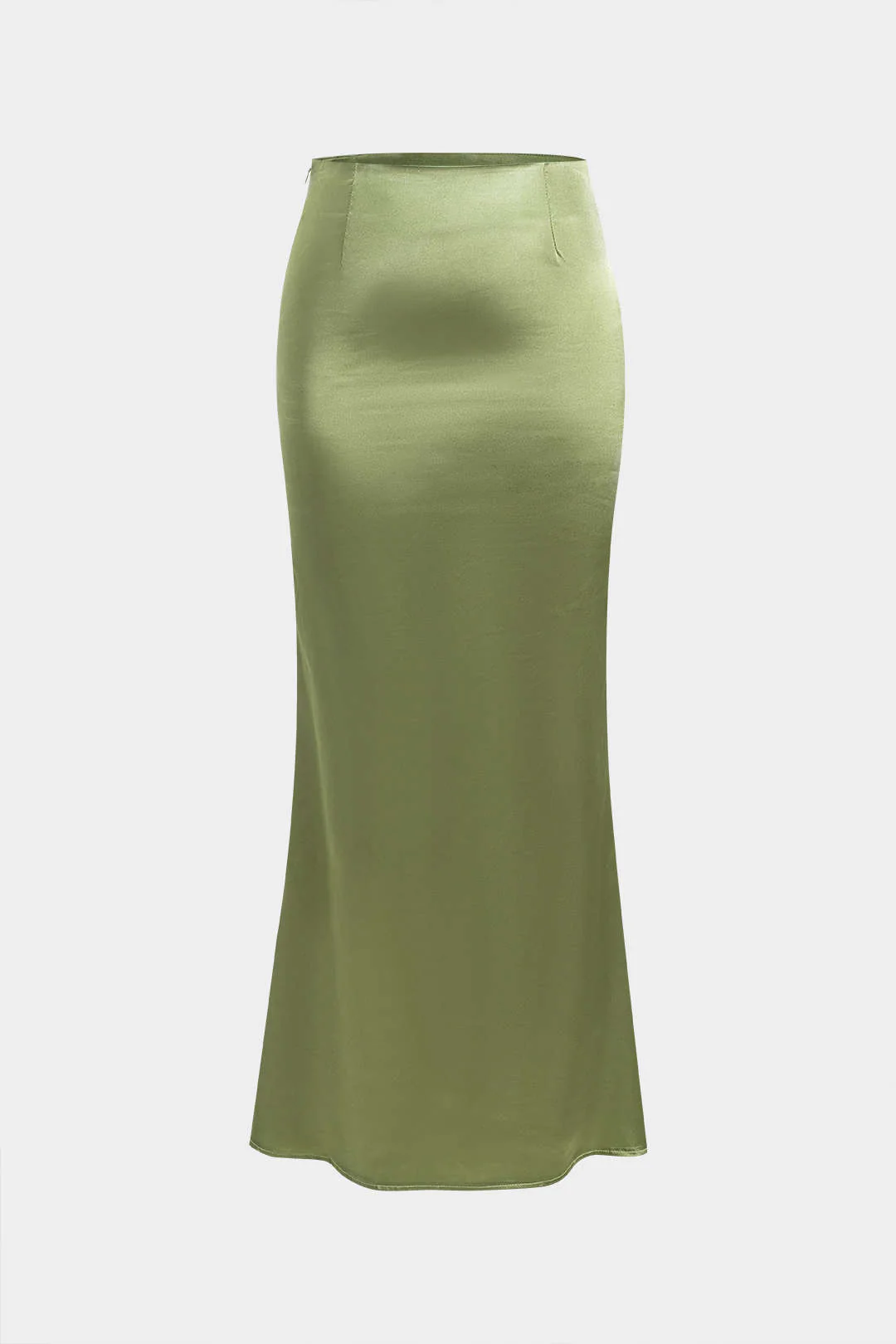Solid Satin Zipper Skirt - Weenar