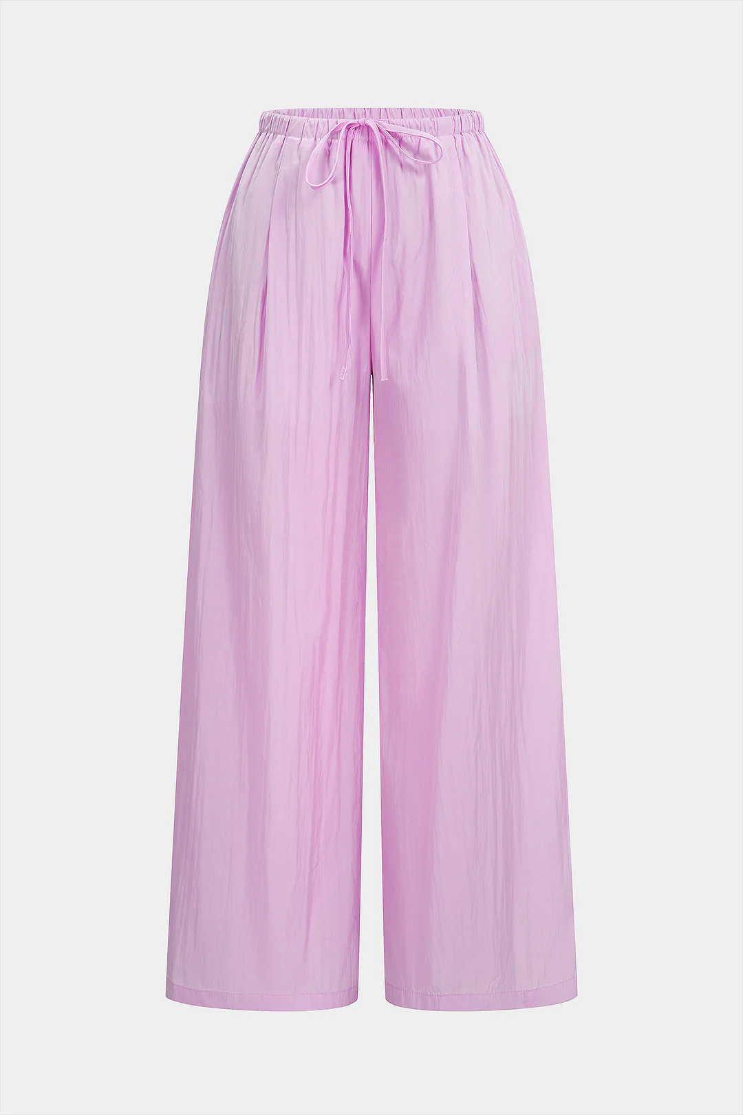 Solid Drawstring Straight Leg Pants - Weenar