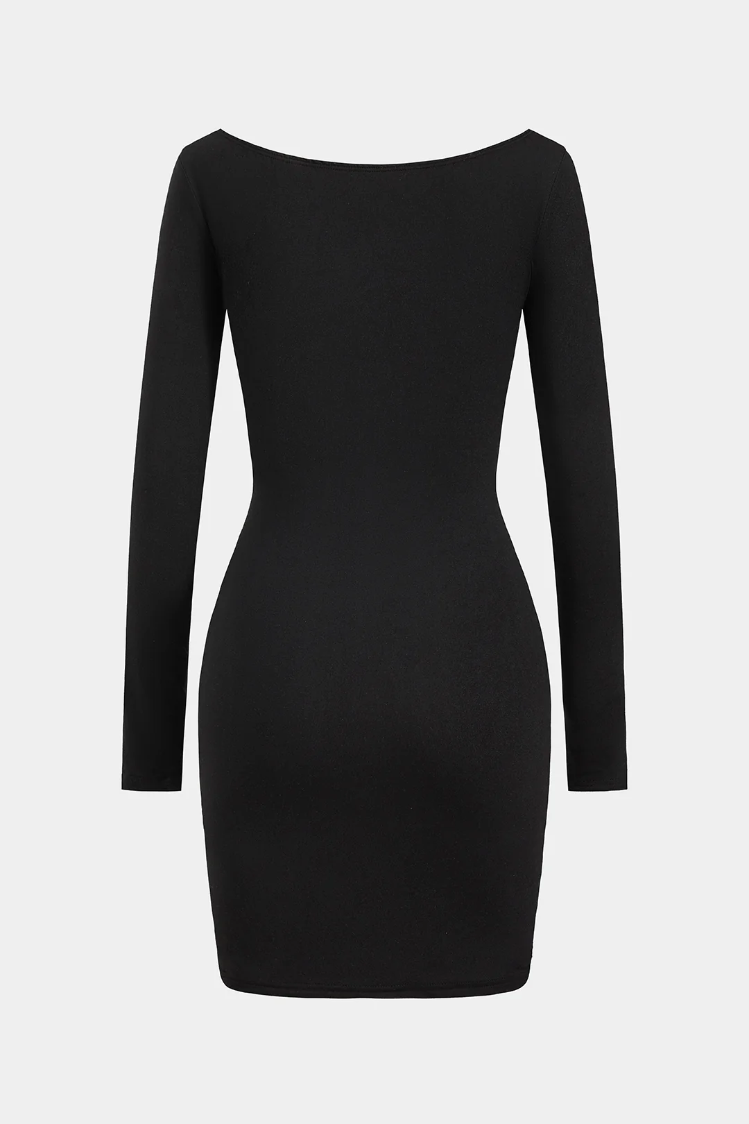 Metallic Flower Twist Knot Cut Out Long Sleeve Mini Dress - Weenar