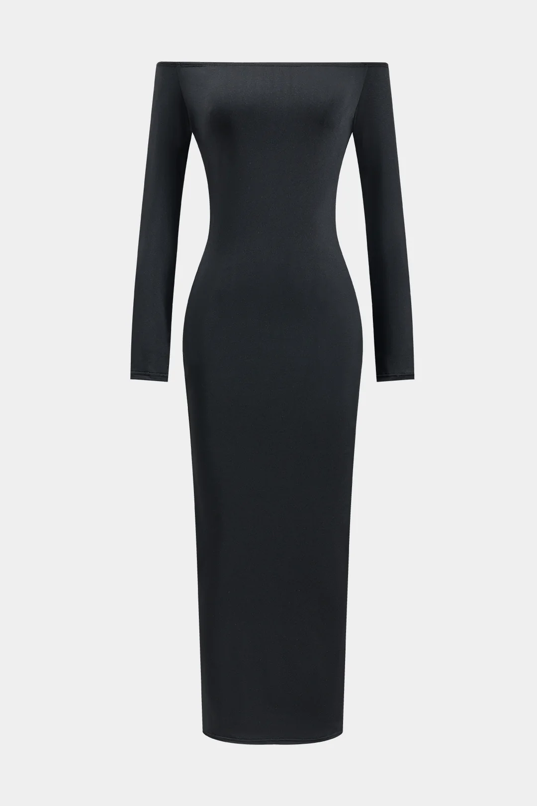 Off Shoulder Long Sleeve Maxi Dress - Weenar