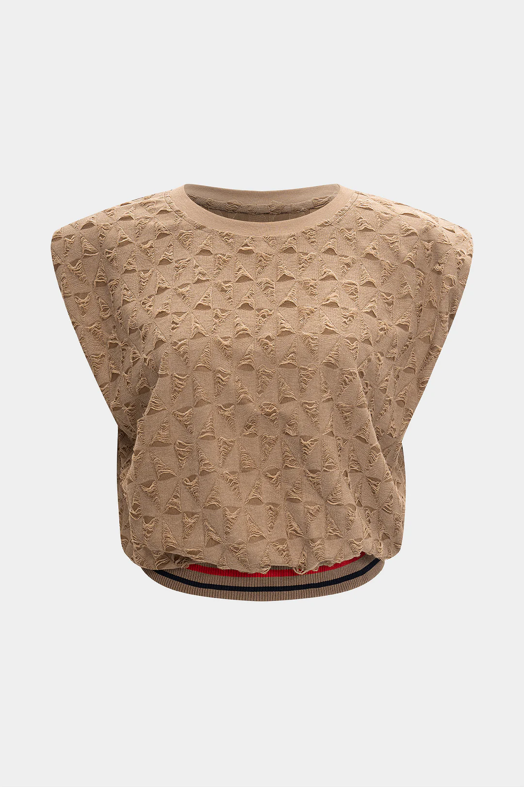 Ripped Patchwork Sleeveless T-Shirt - Weenar