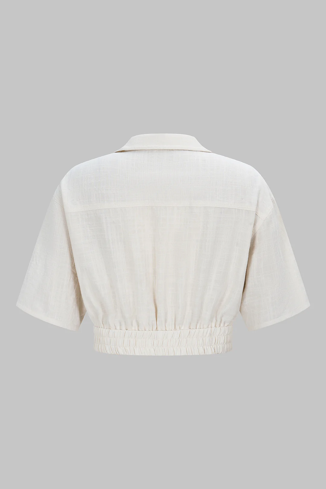 Linen Lapel Button Short Sleeve Shirt - Weenar