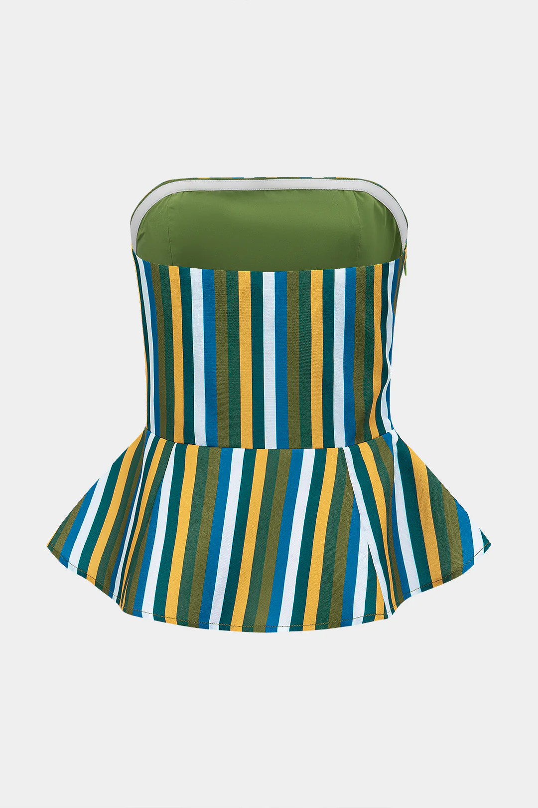Contrast Stripe Strapless Tube Top - Weenar