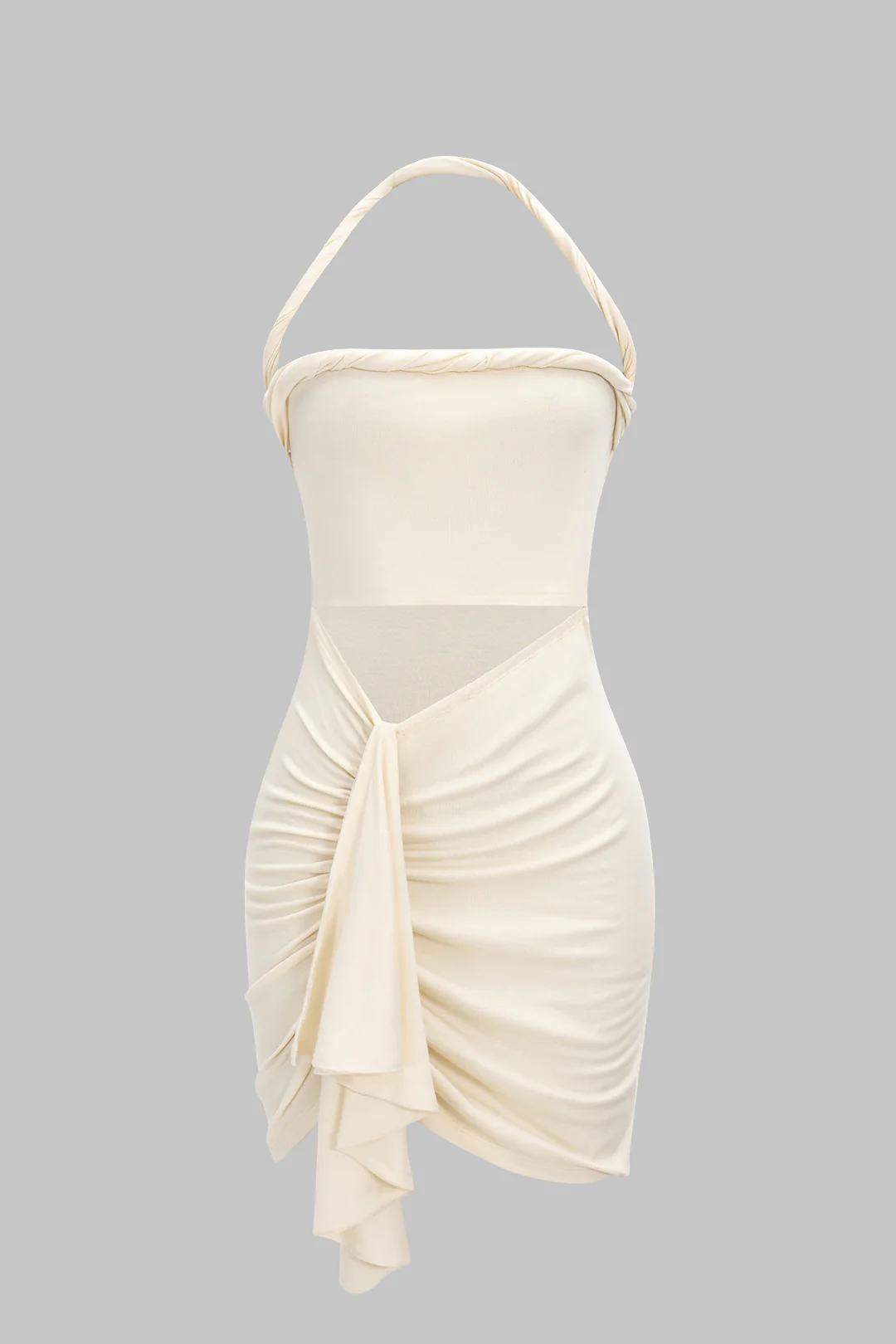 Asymmetrical Twist Knot Sleeveless Midi Dress - Weenar