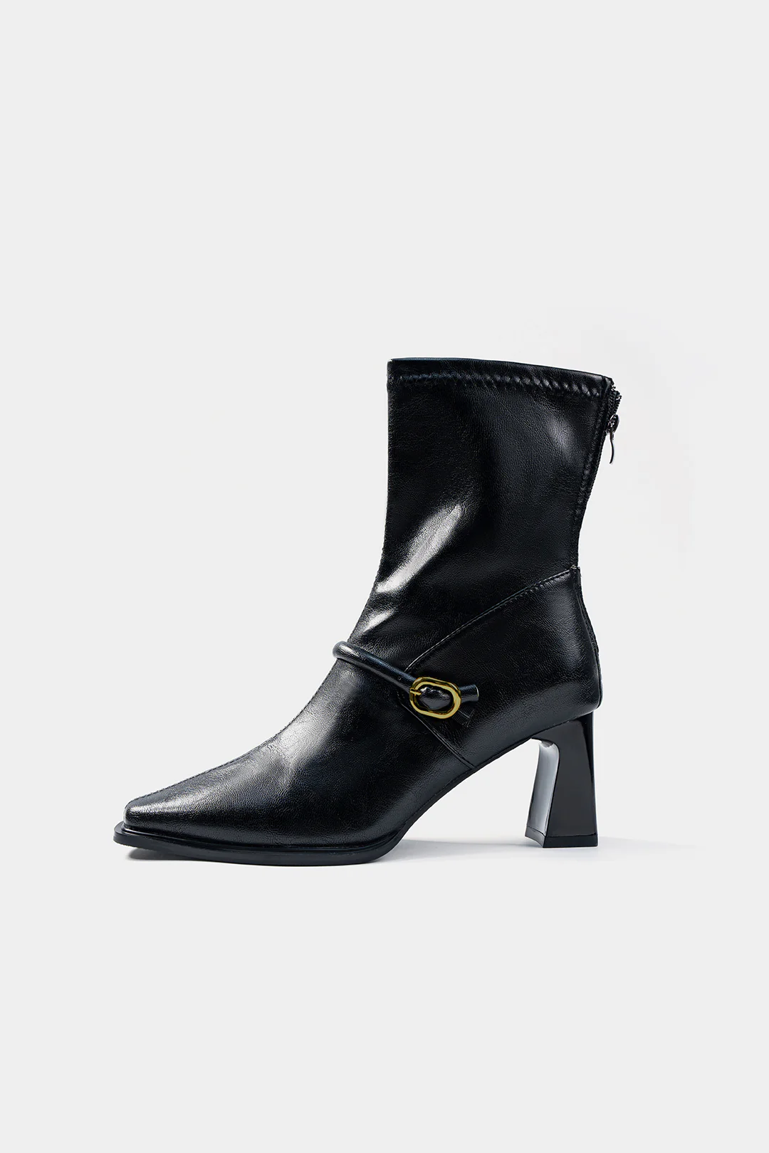 Square Toe Zipper Ankle Boots - Weenar