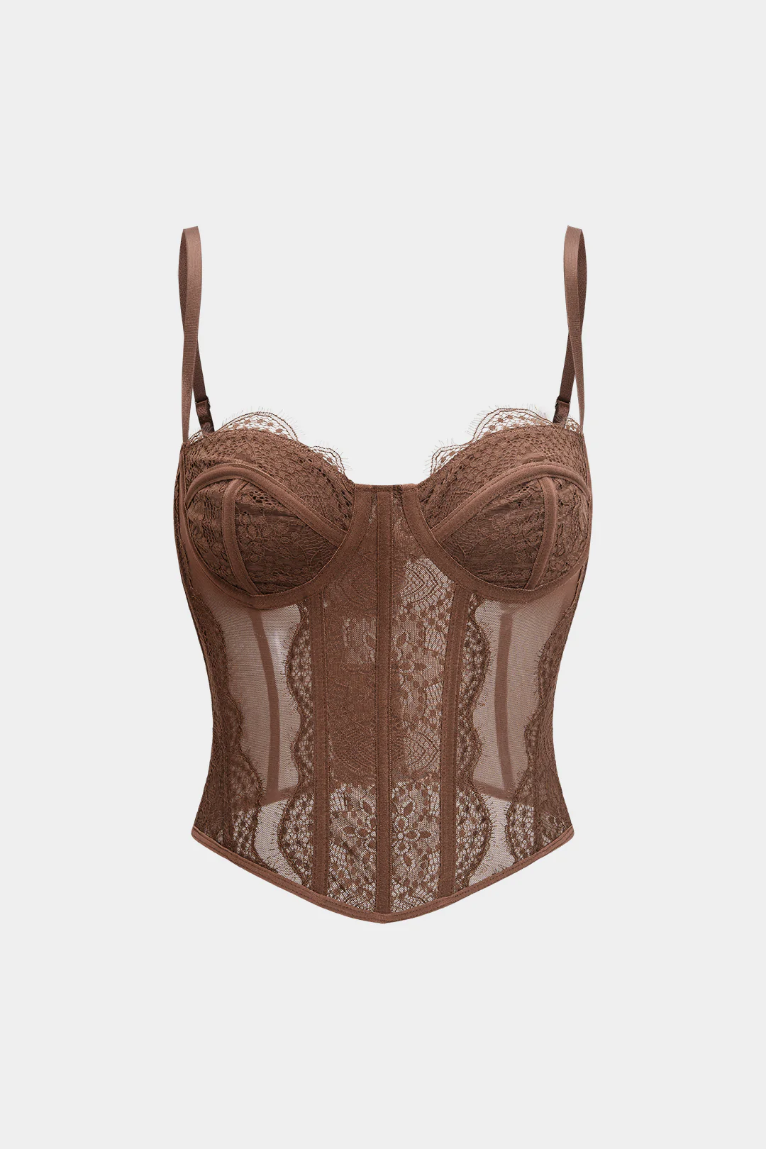 Mesh Patchwork Bustier Corset Cami Top - Weenar