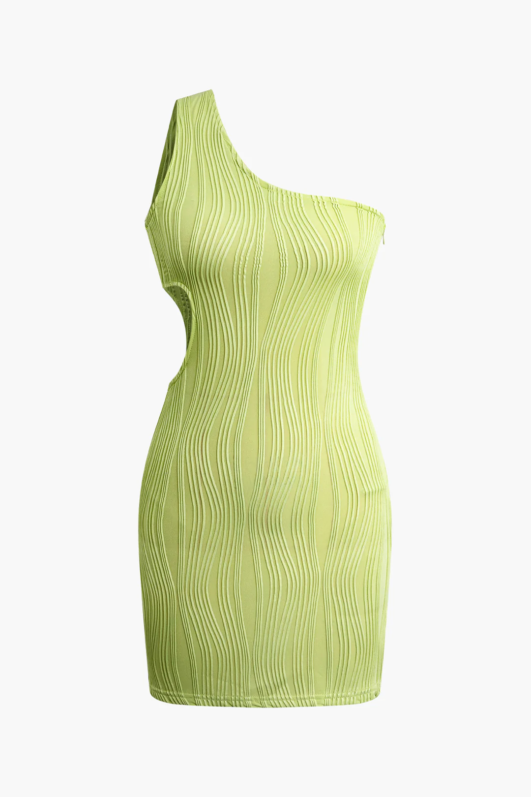 One-Shoulder Cut Out Sleeveless Mini Dress - Weenar