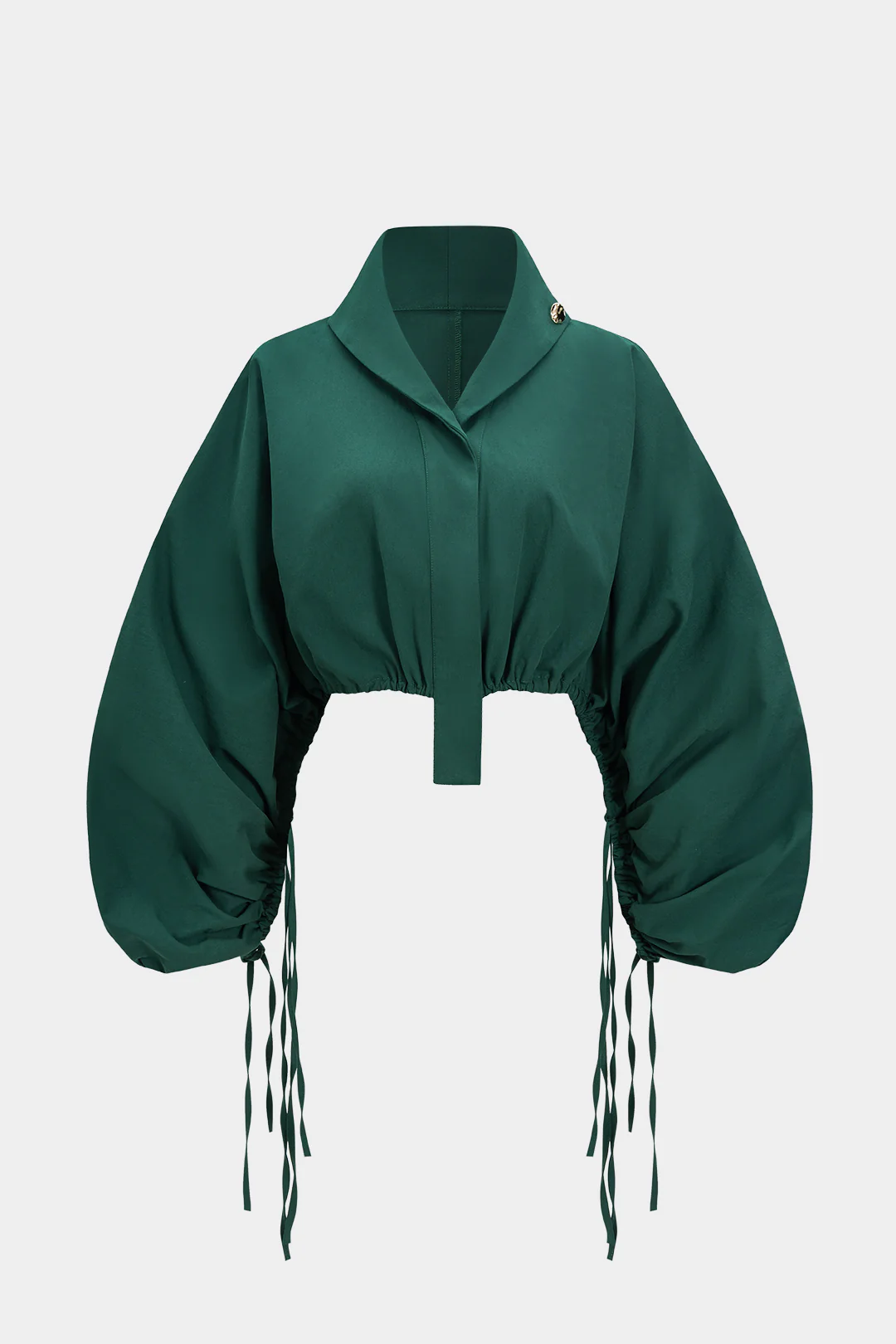 Ruched Drawstring Long-Sleeve Shirt - Weenar