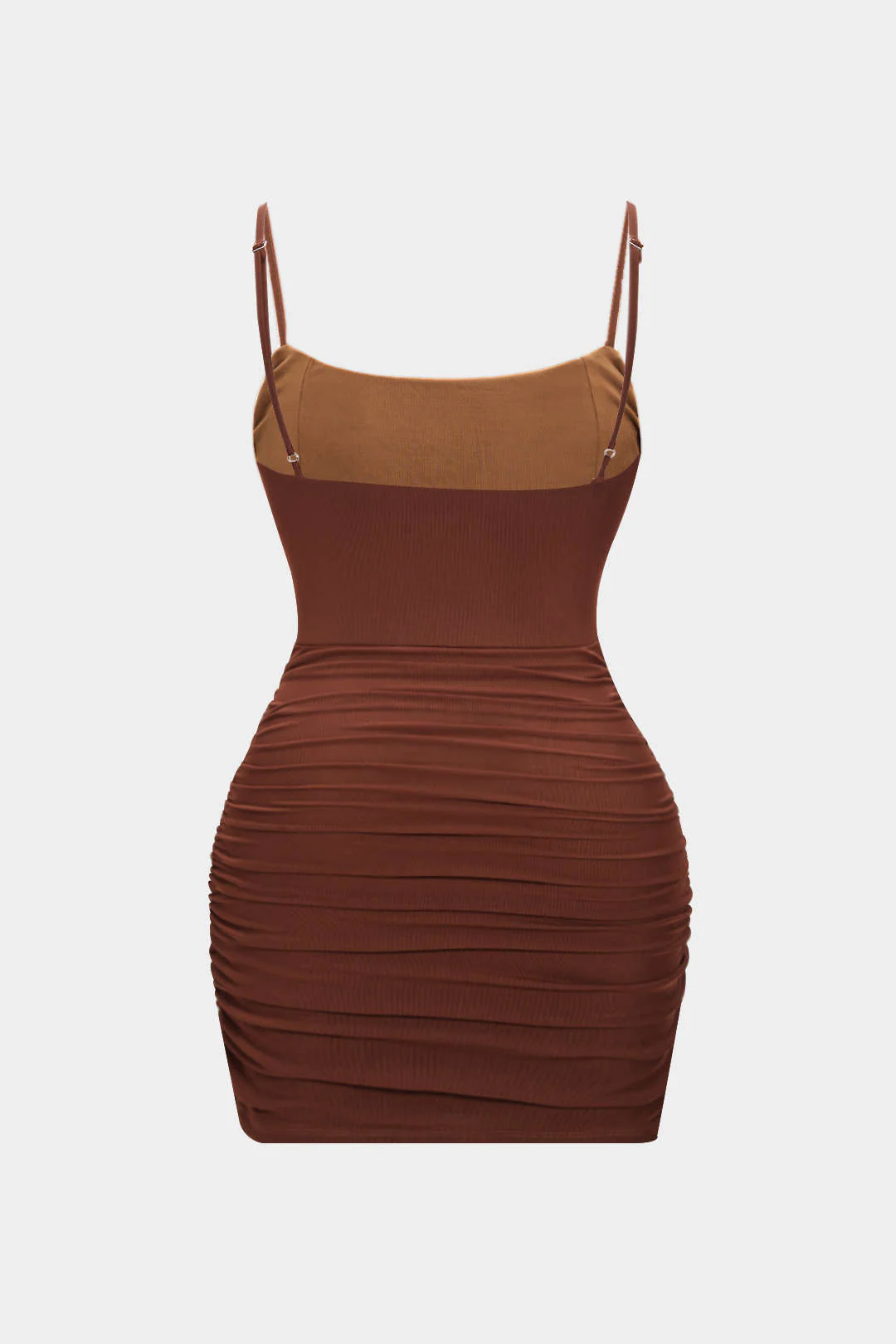 Plus Size Mesh Ruched Corset Slip Sleeveless Mini Dress - Weenar