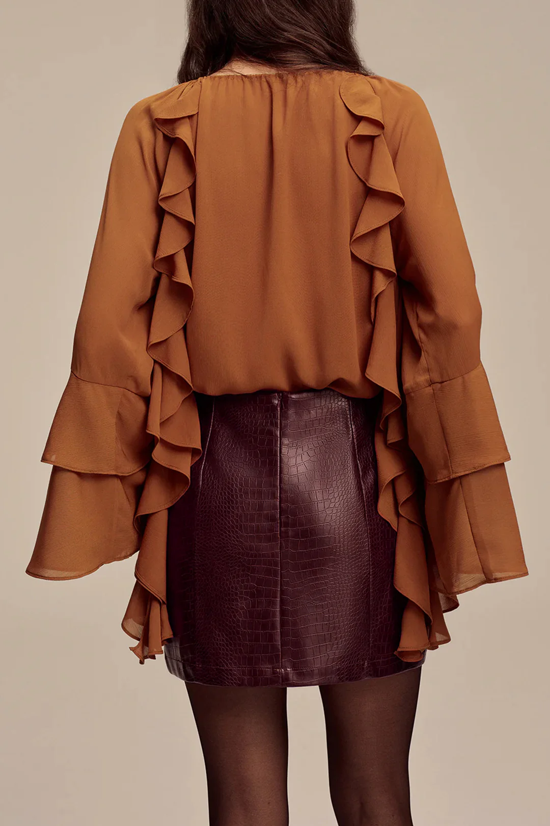 Faux Leather High Waist Skirt - Weenar