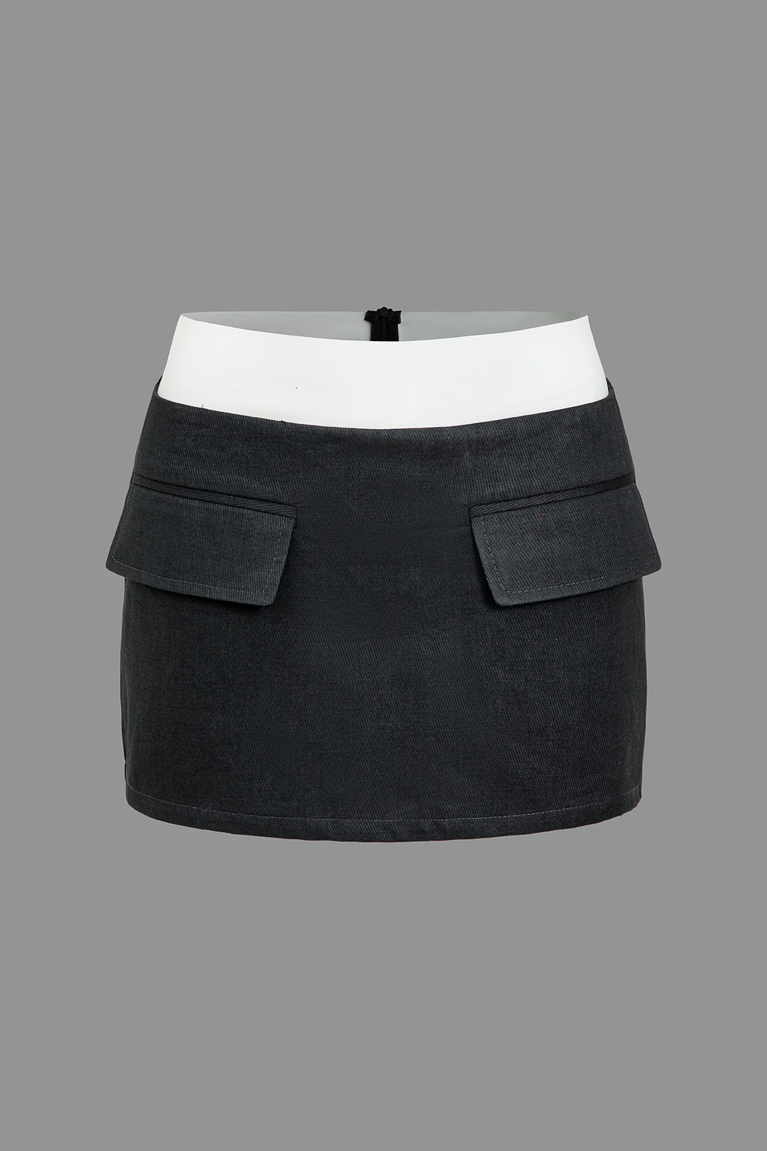 Contrast Pocket High-Waisted Skirt - Weenar