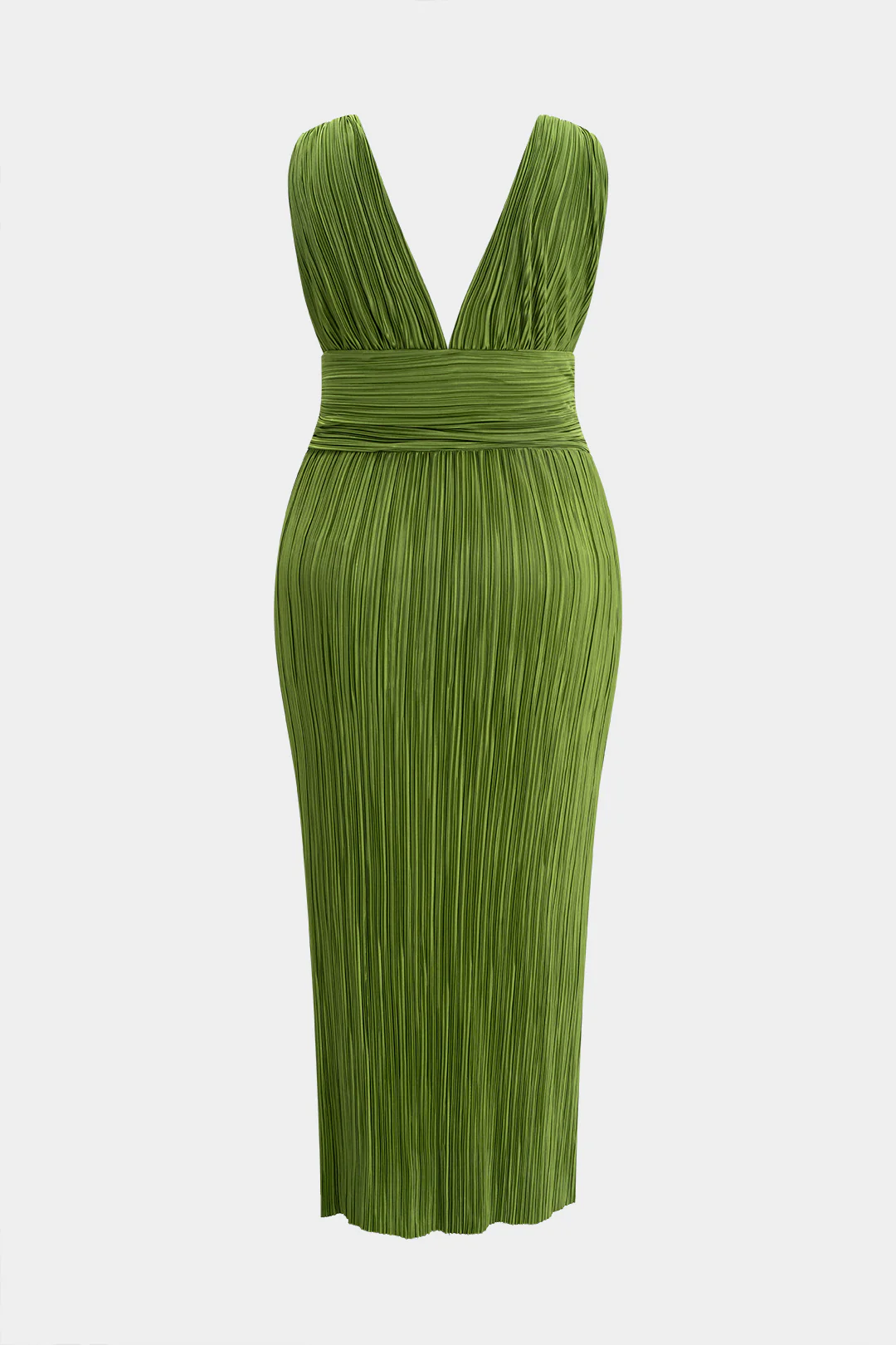 Plus Size Metallic Pleated Sleeveless Maxi Dress - Weenar