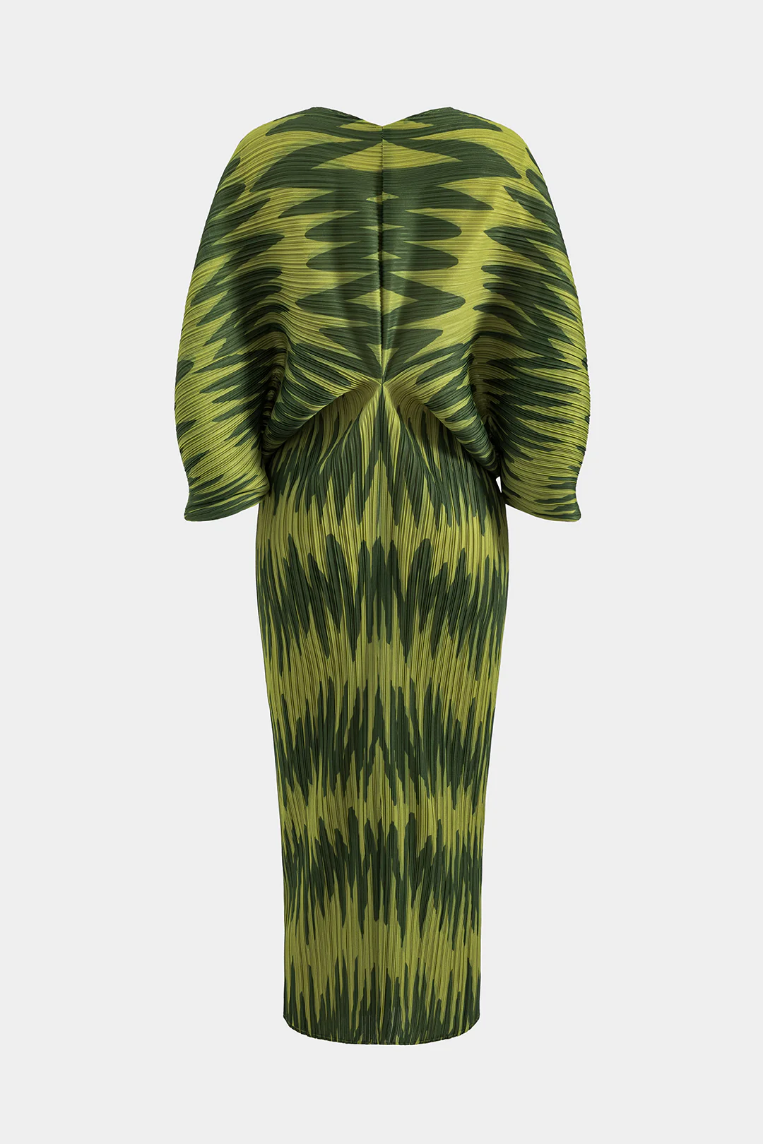 Stripes Print Ruched Batwing Sleeve Maxi Dress - Weenar