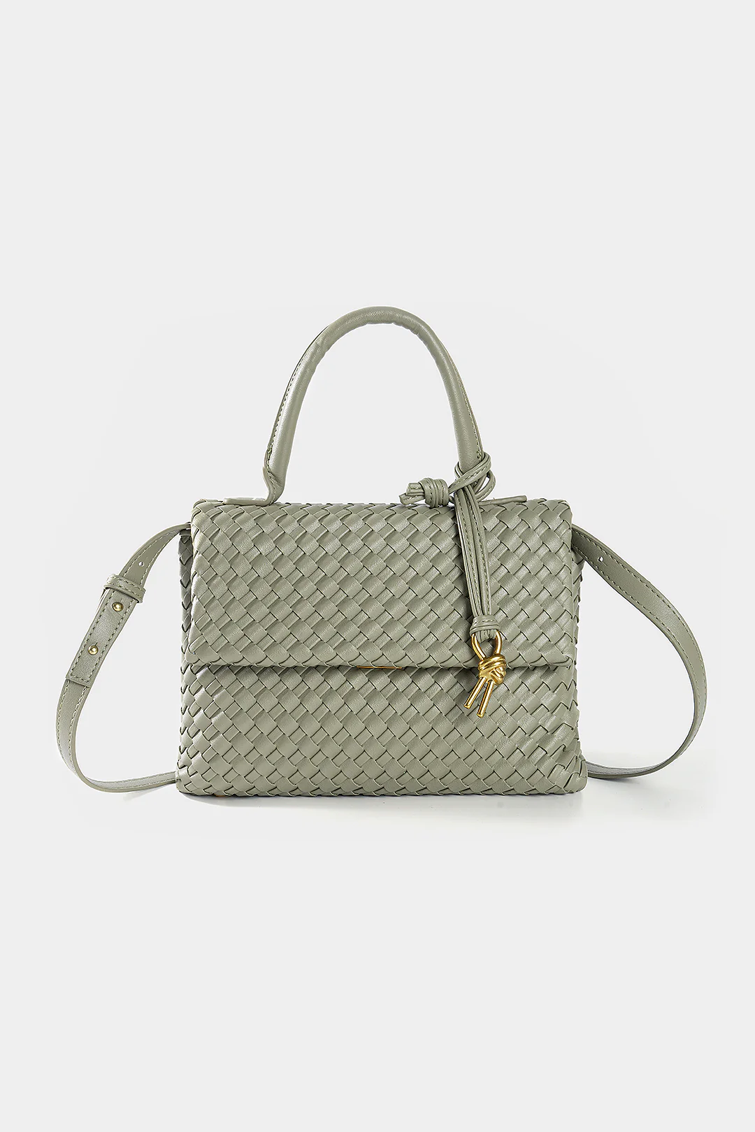 Faux Leather Woven Tote Bag - Weenar