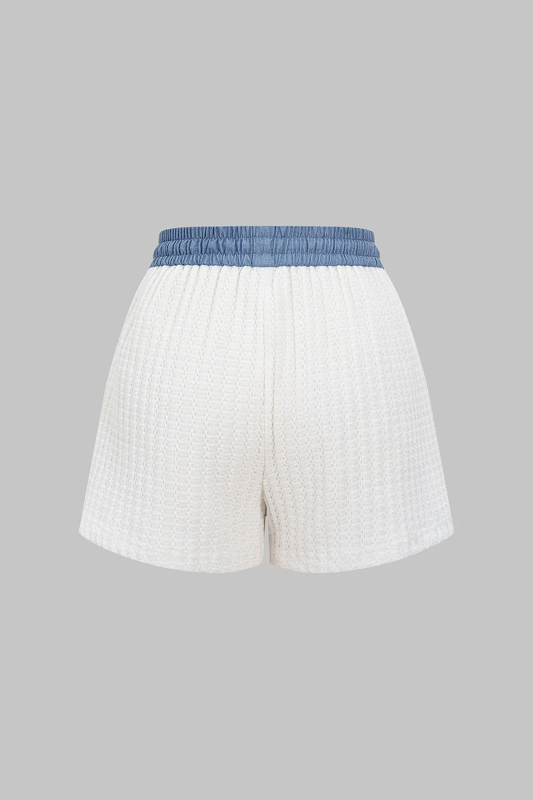 Tie Front Patchwork Shorts - Weenar