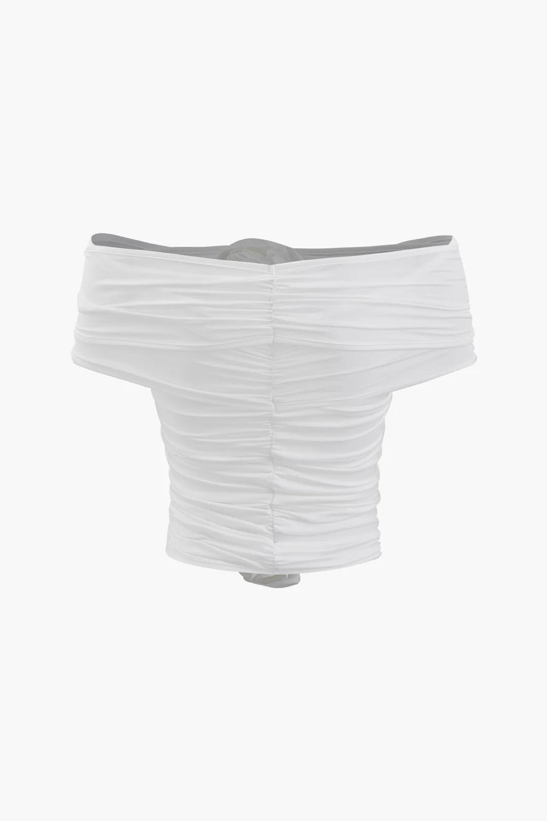 Off Shoulder 3D Flower Decor Cut Out Tube Top - Weenar