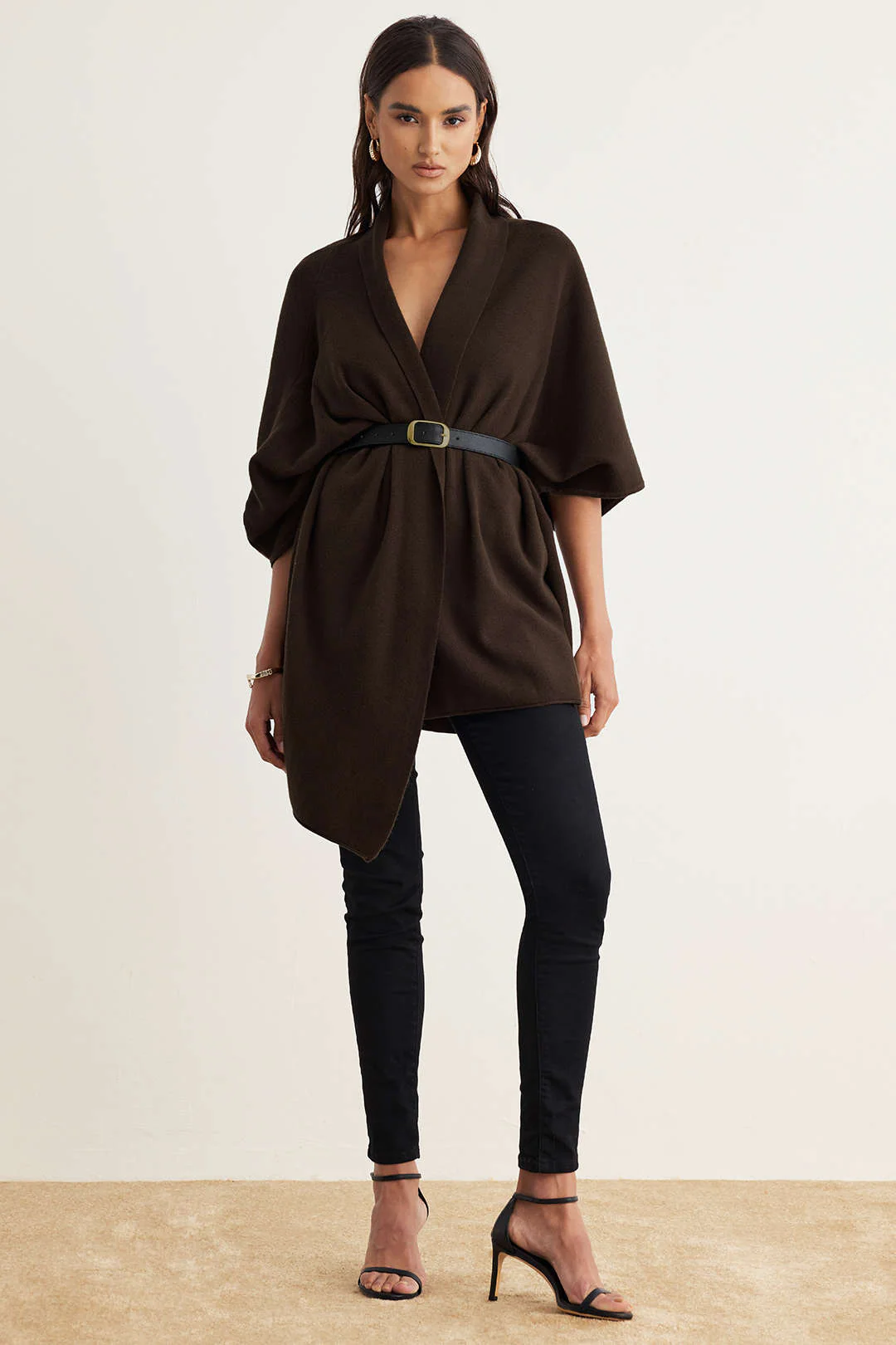 Knit Belted Short-Sleeve Top - Weenar