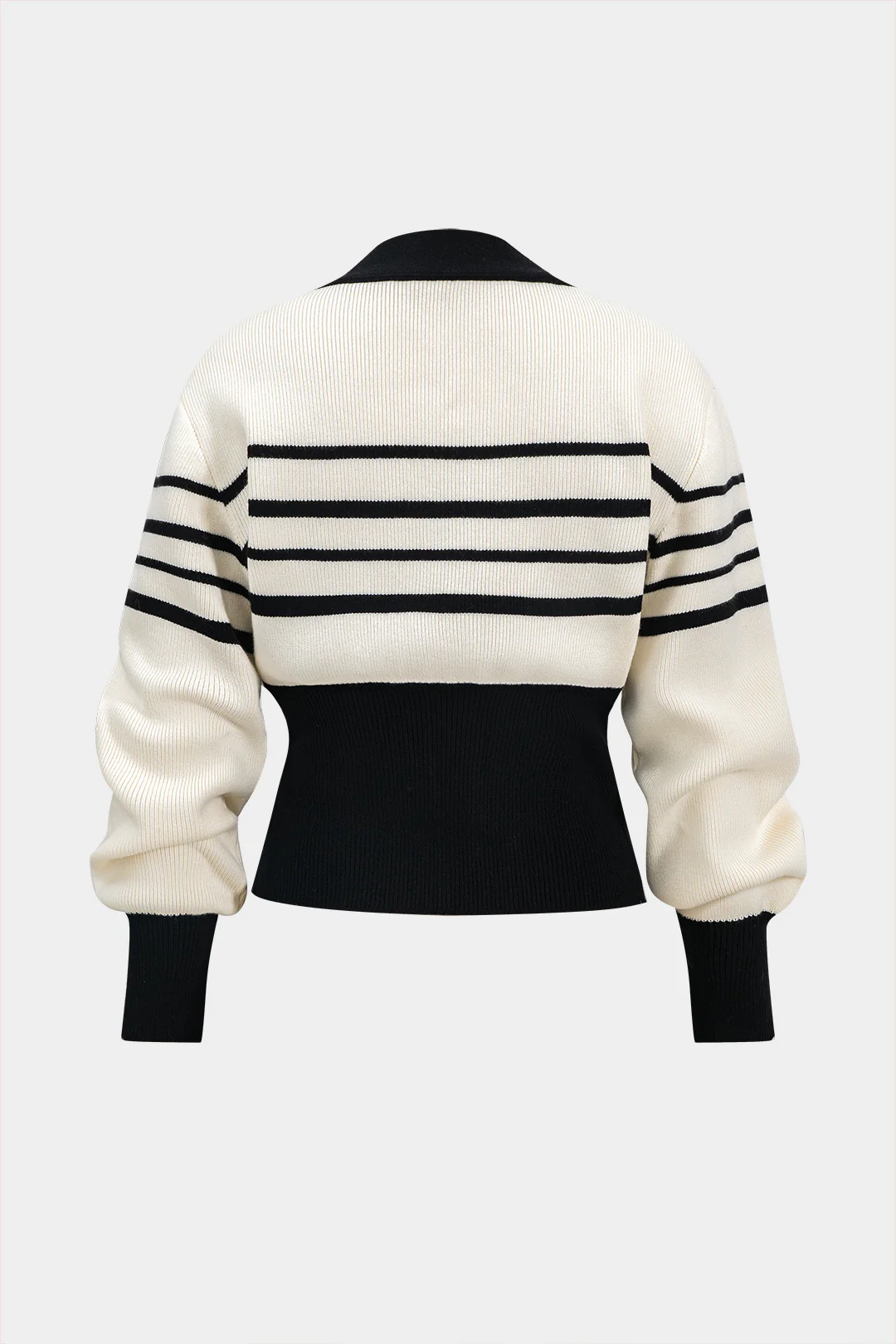 Contrast Knit Metallic Button Cardigan - Weenar