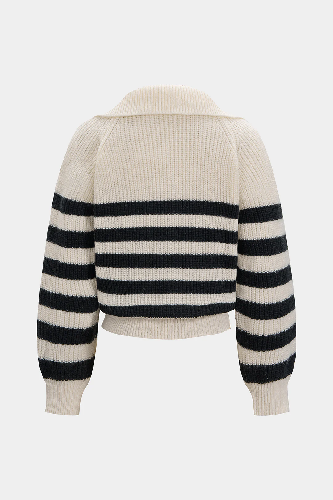 Knit ColorBlock Zipper Long-Sleeve Top - Weenar