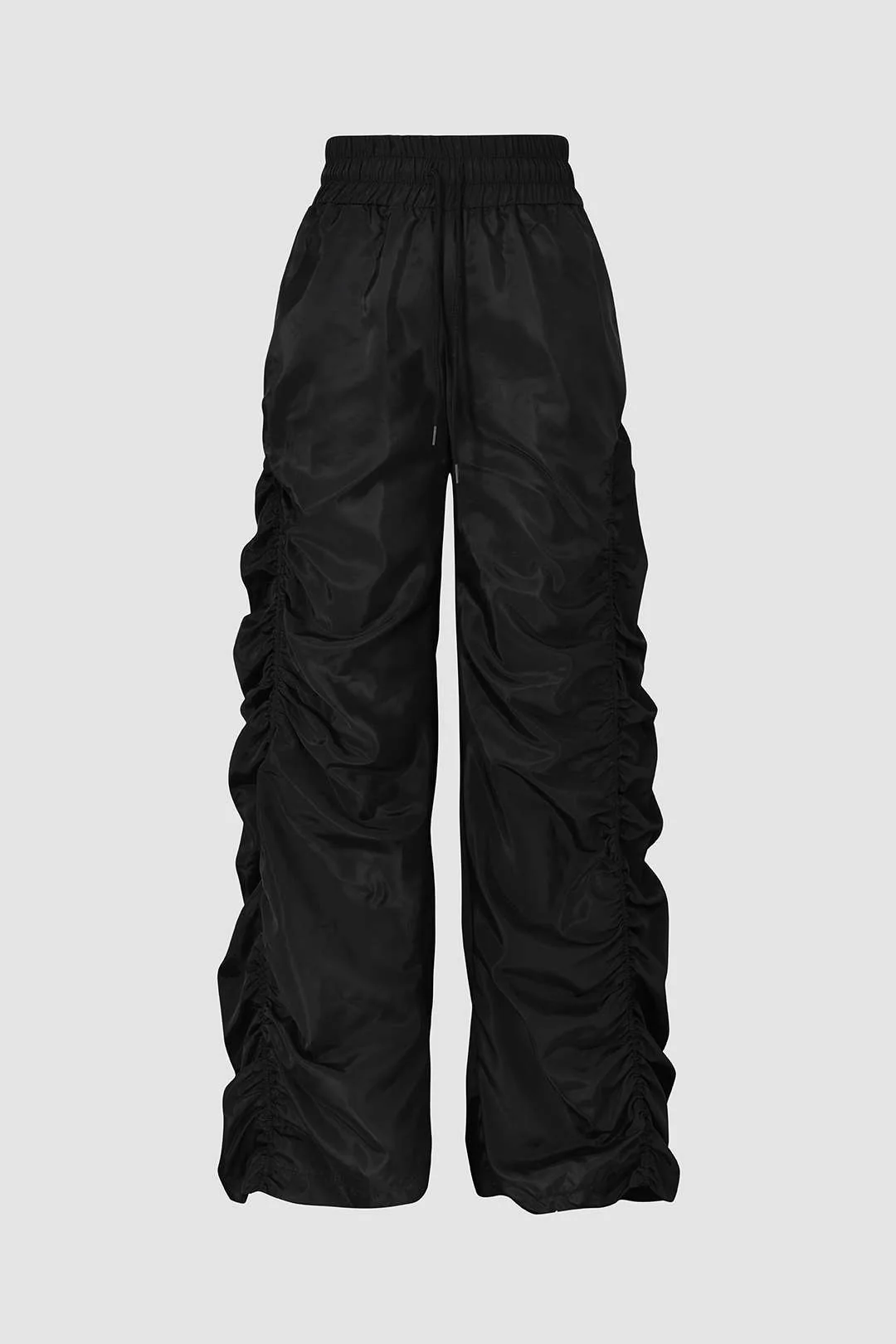 Gathered Drawstring Wide Leg Cargo Pants - Weenar