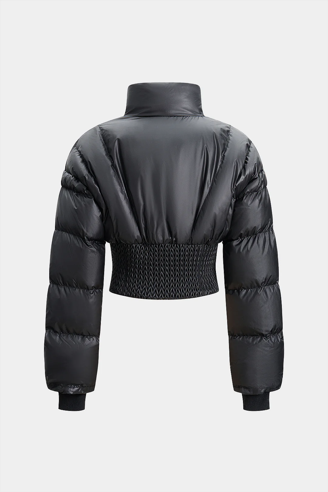 Stand Collar Waist-Cinching Puffer - Weenar