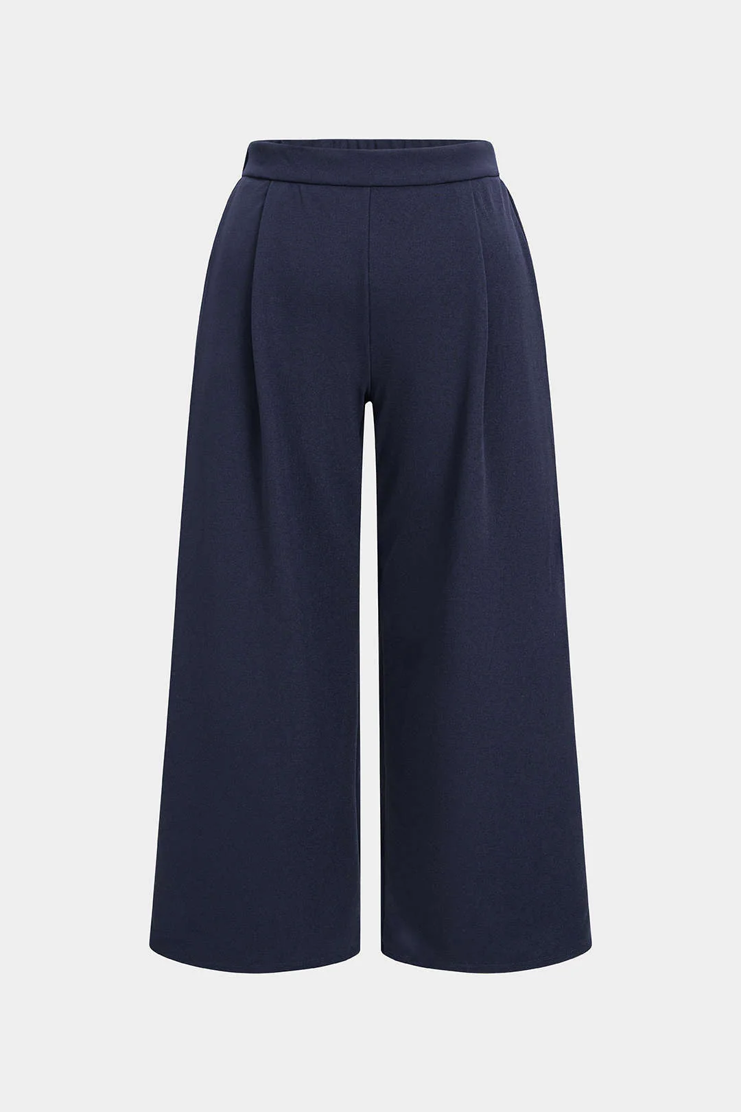 Plus Size Elastic Waistband Wide Leg Pants - Weenar
