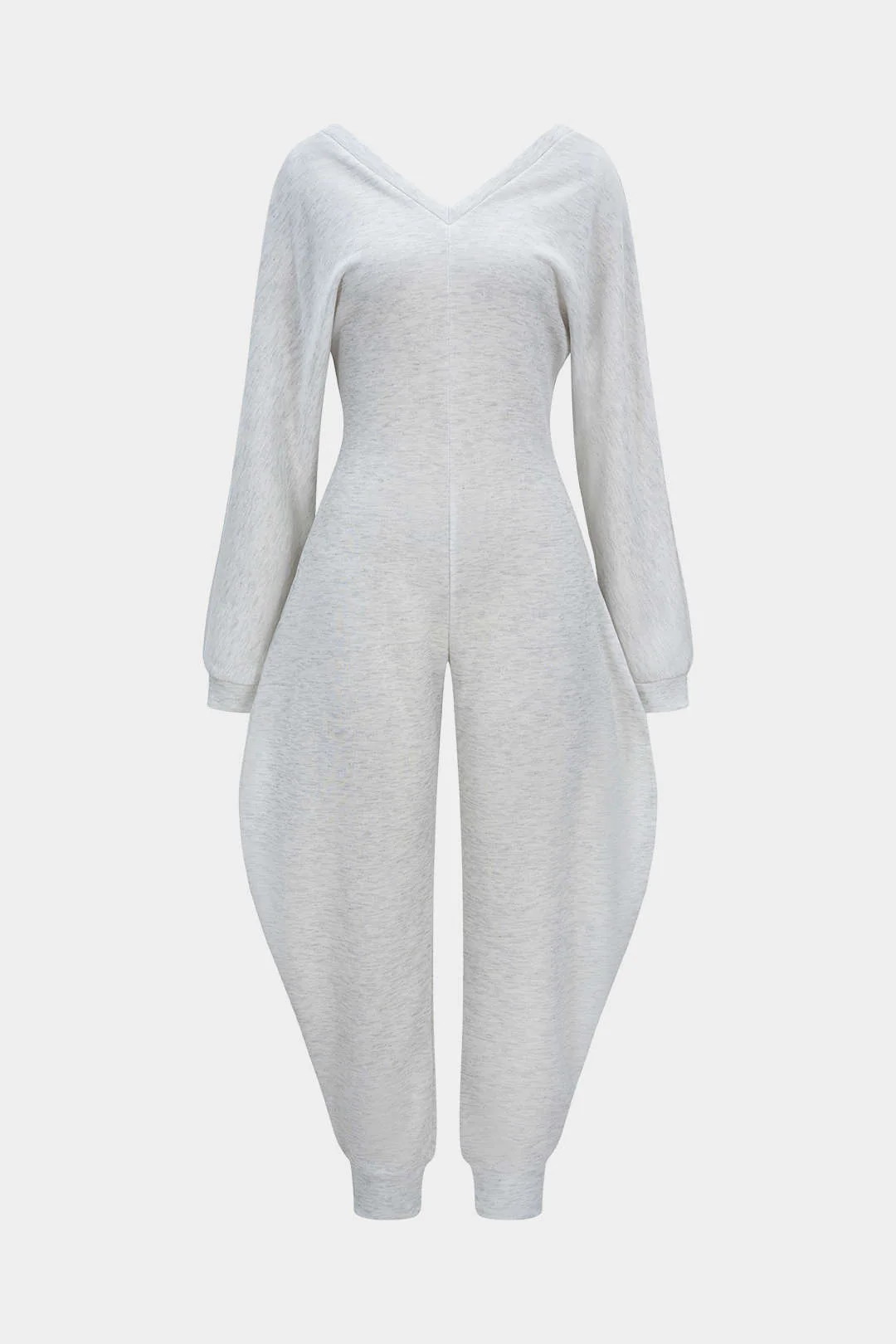 V-Neck Long Sleeve Jumpsuit - Weenar