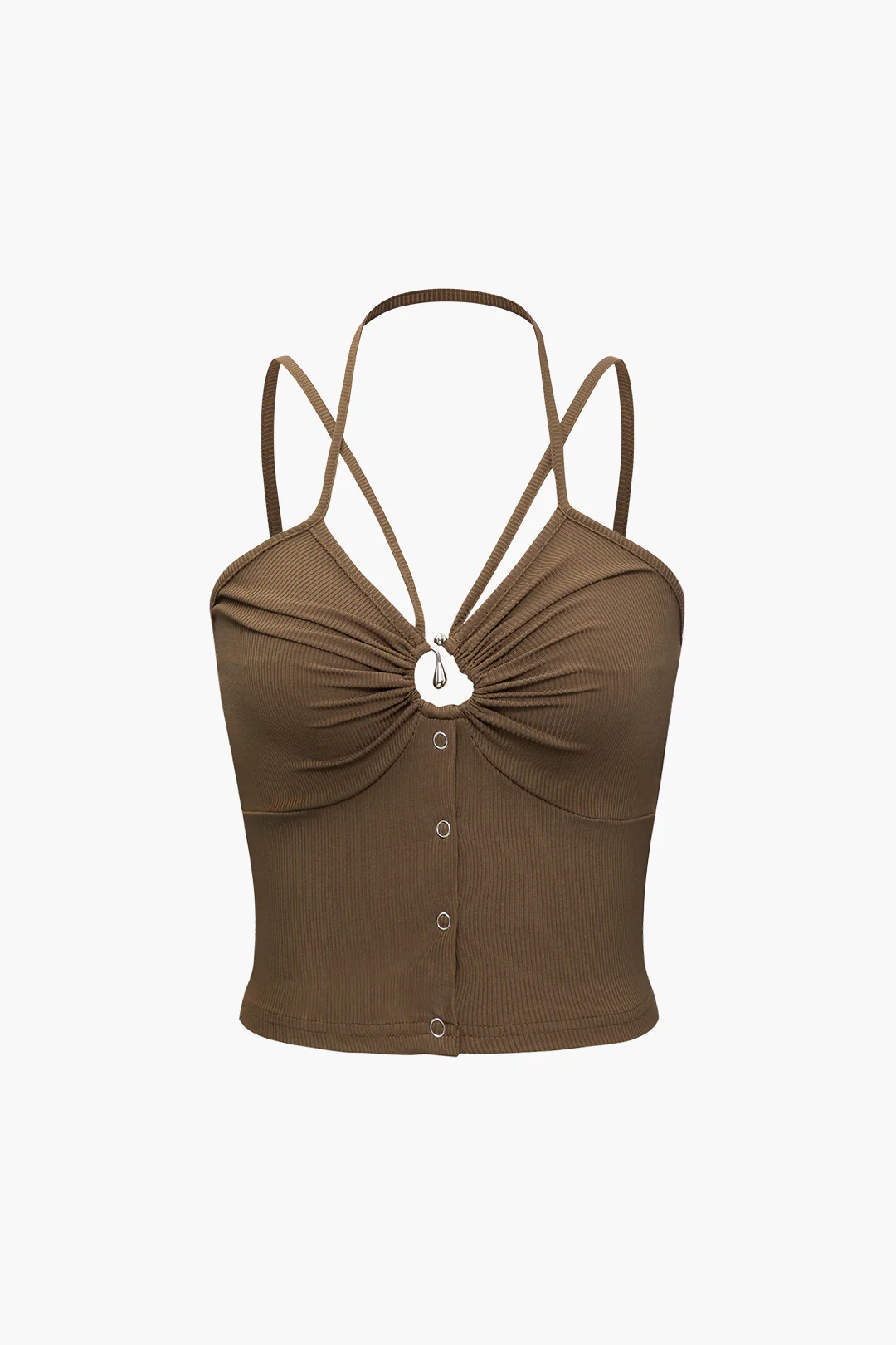 Ruched Cut Out Cami Top - Weenar
