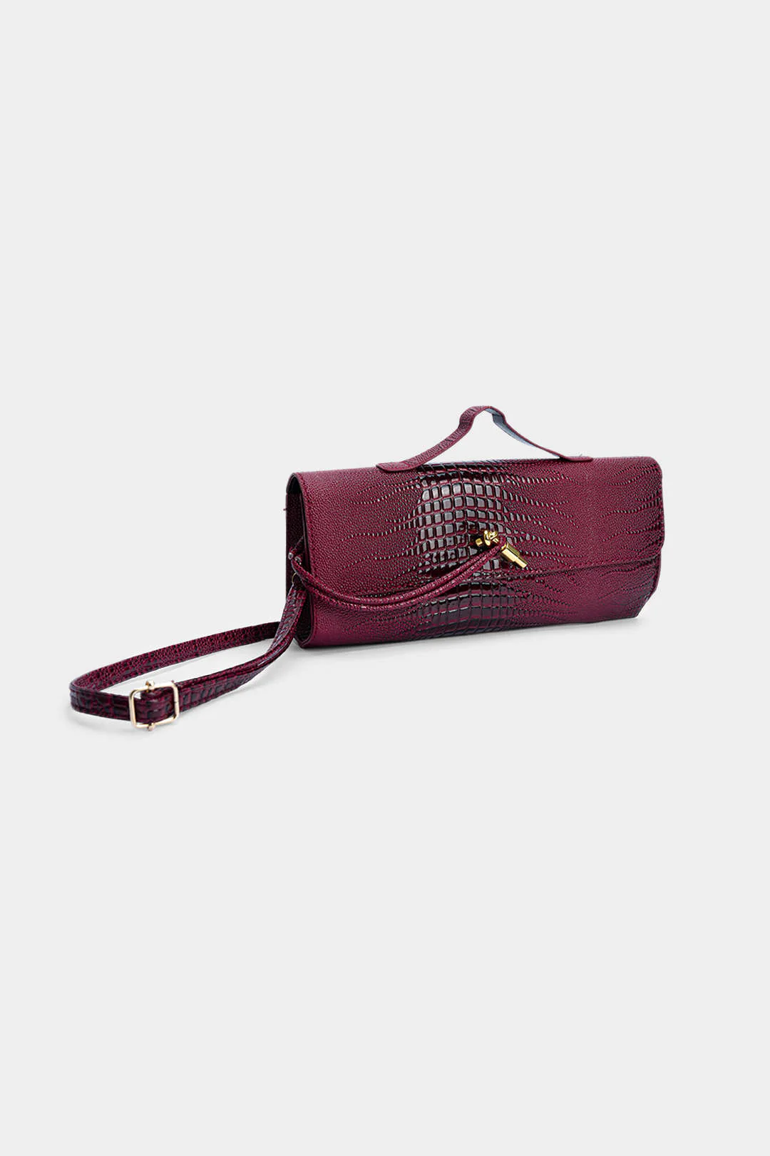 Crocodile Skin Pattern Faux Leather Clutch Bag - Weenar
