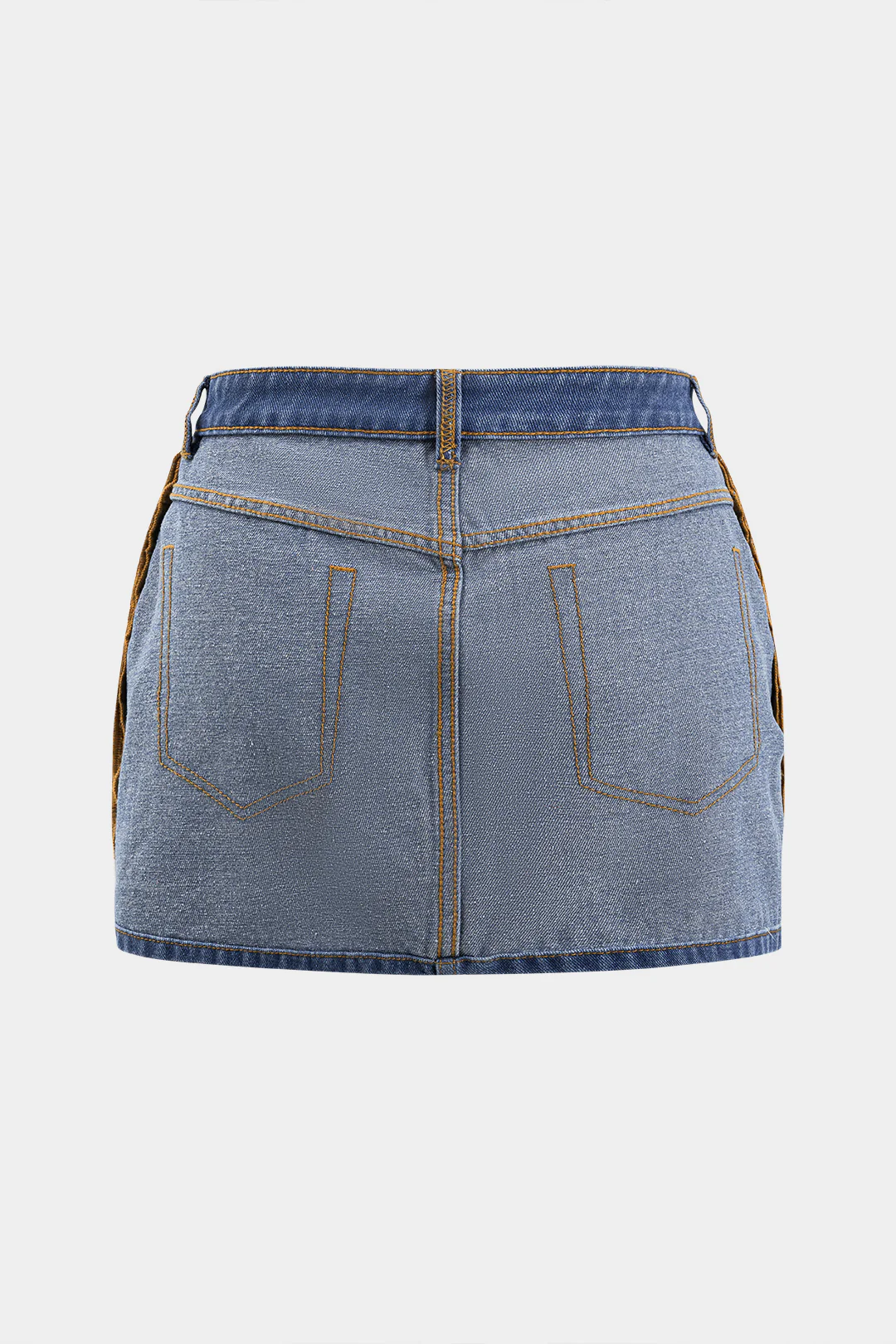 Plus Size Denim Pocket Skirt - Weenar