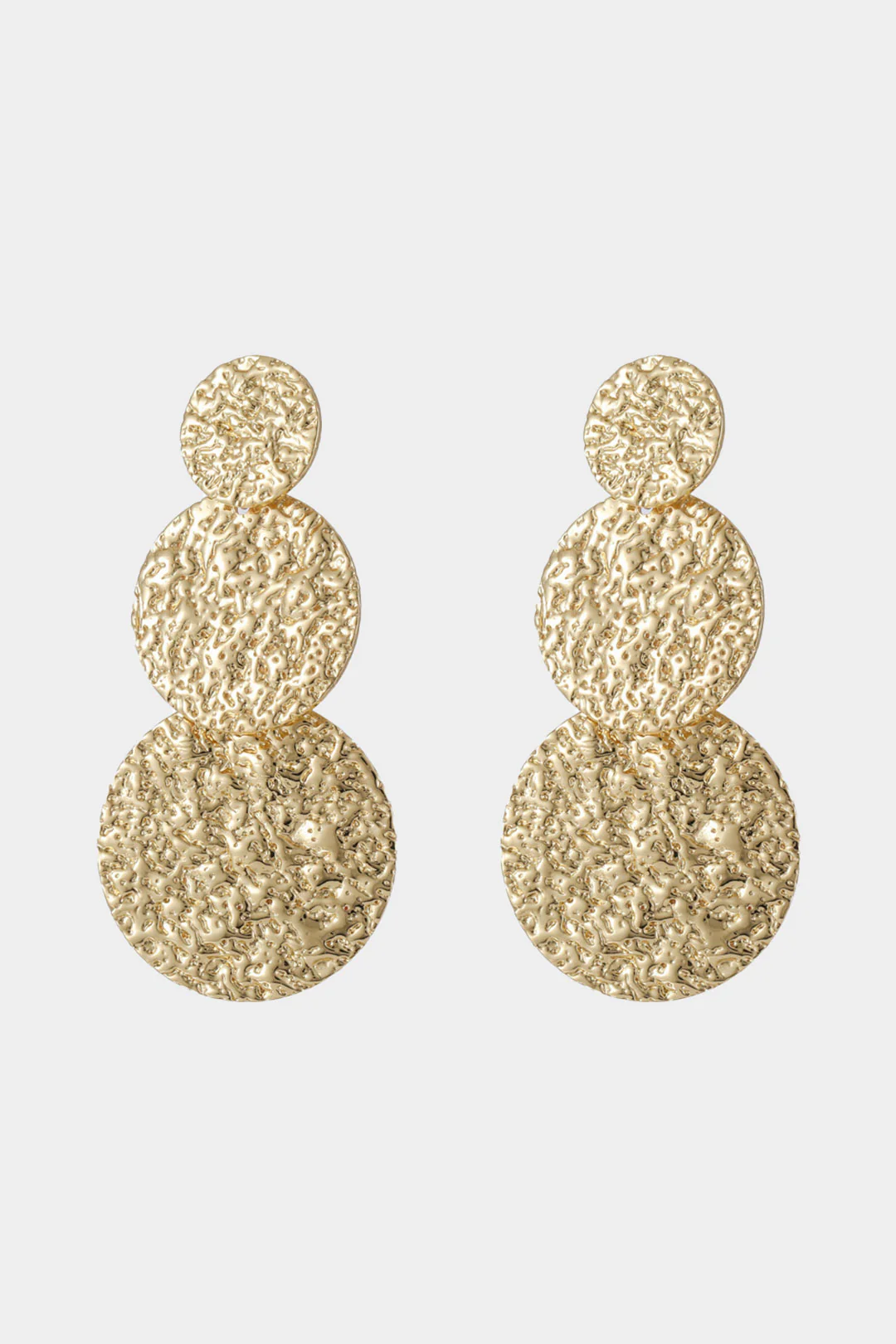 Gold Textured Geometry Earrings - Weenar