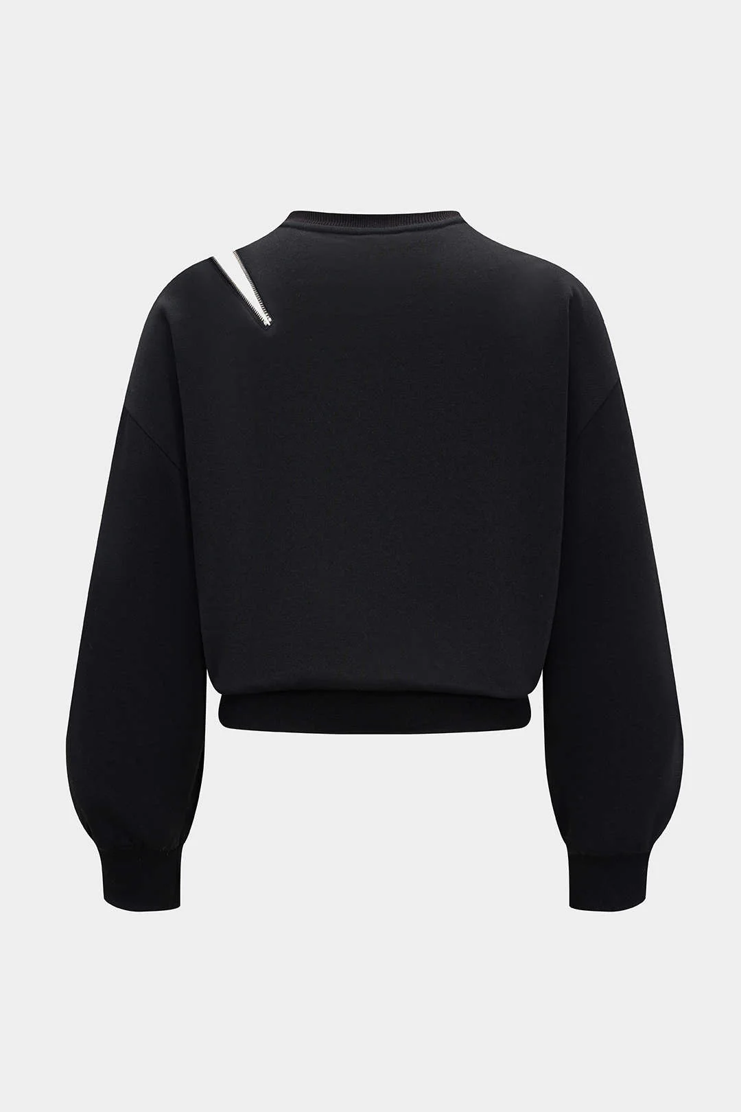 Plus Size Zipper Detail Long Sleeve Sweatshirt - Weenar